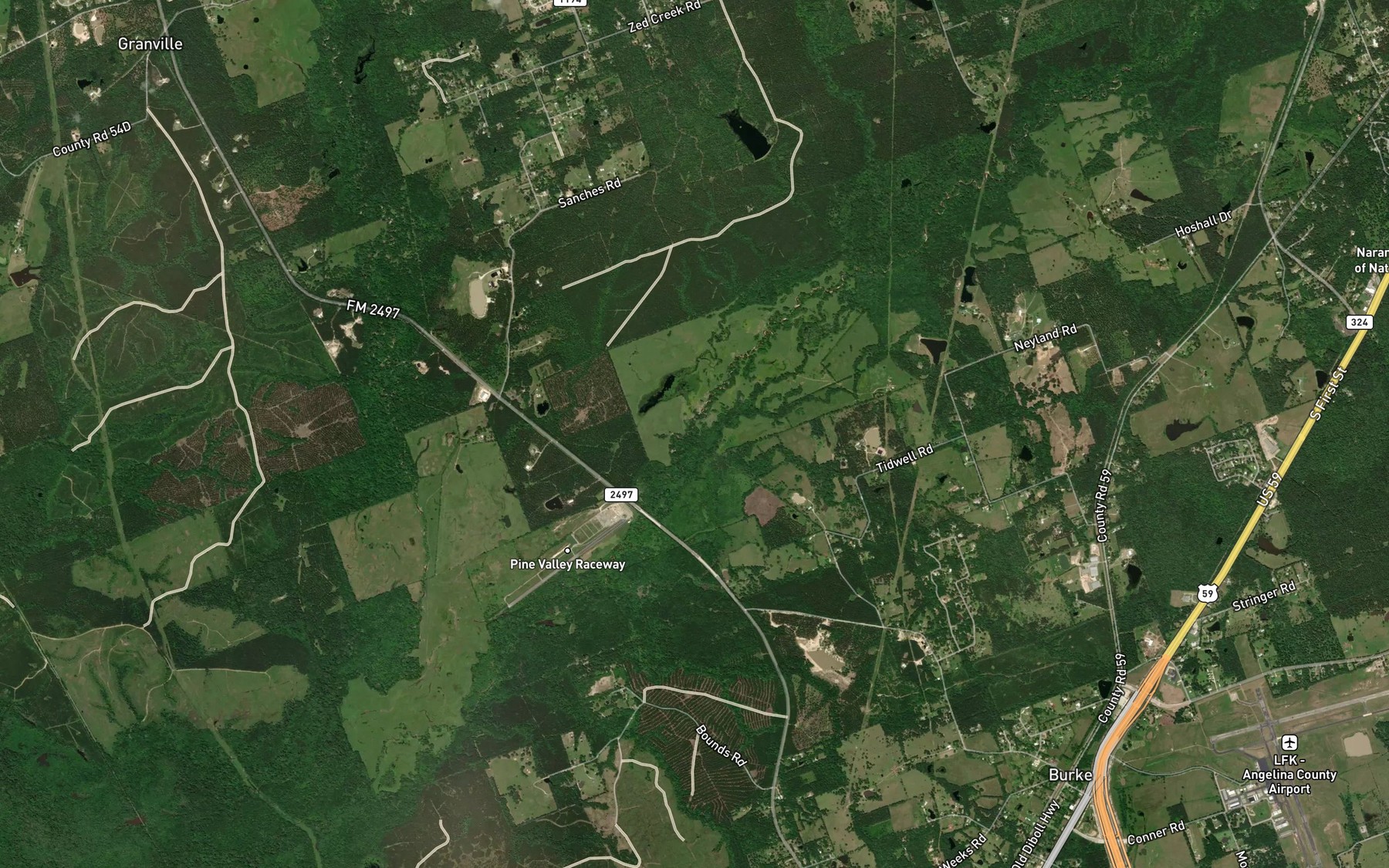 Satellite map of the Bradley Branch