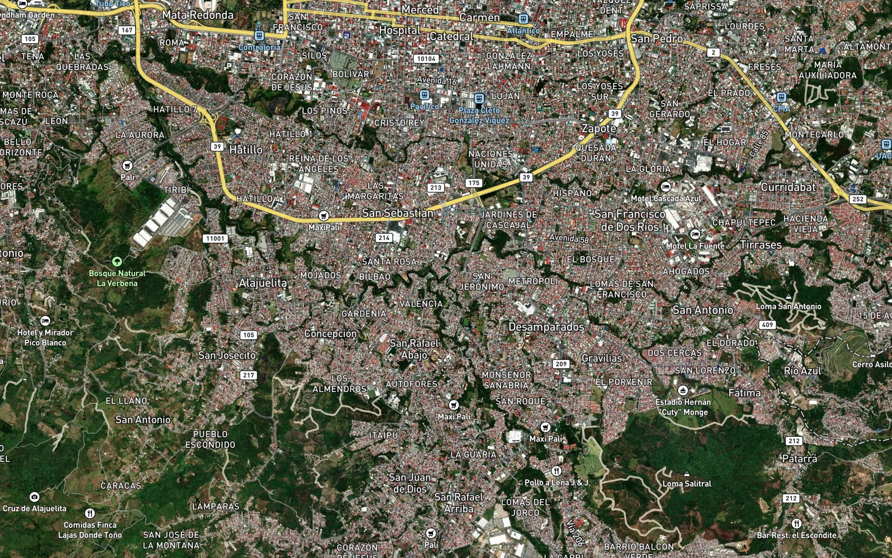 Satellite map of the Rio Cucubres