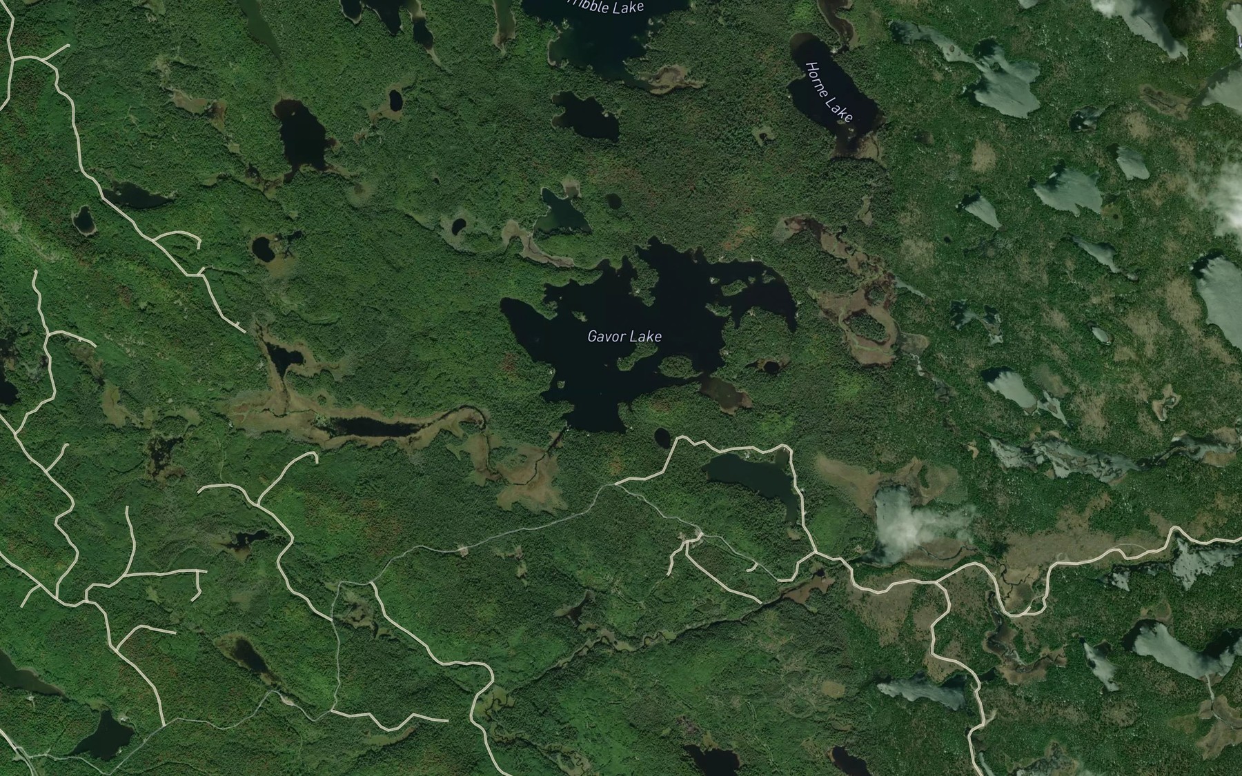 Satellite map of the Thompson Creek