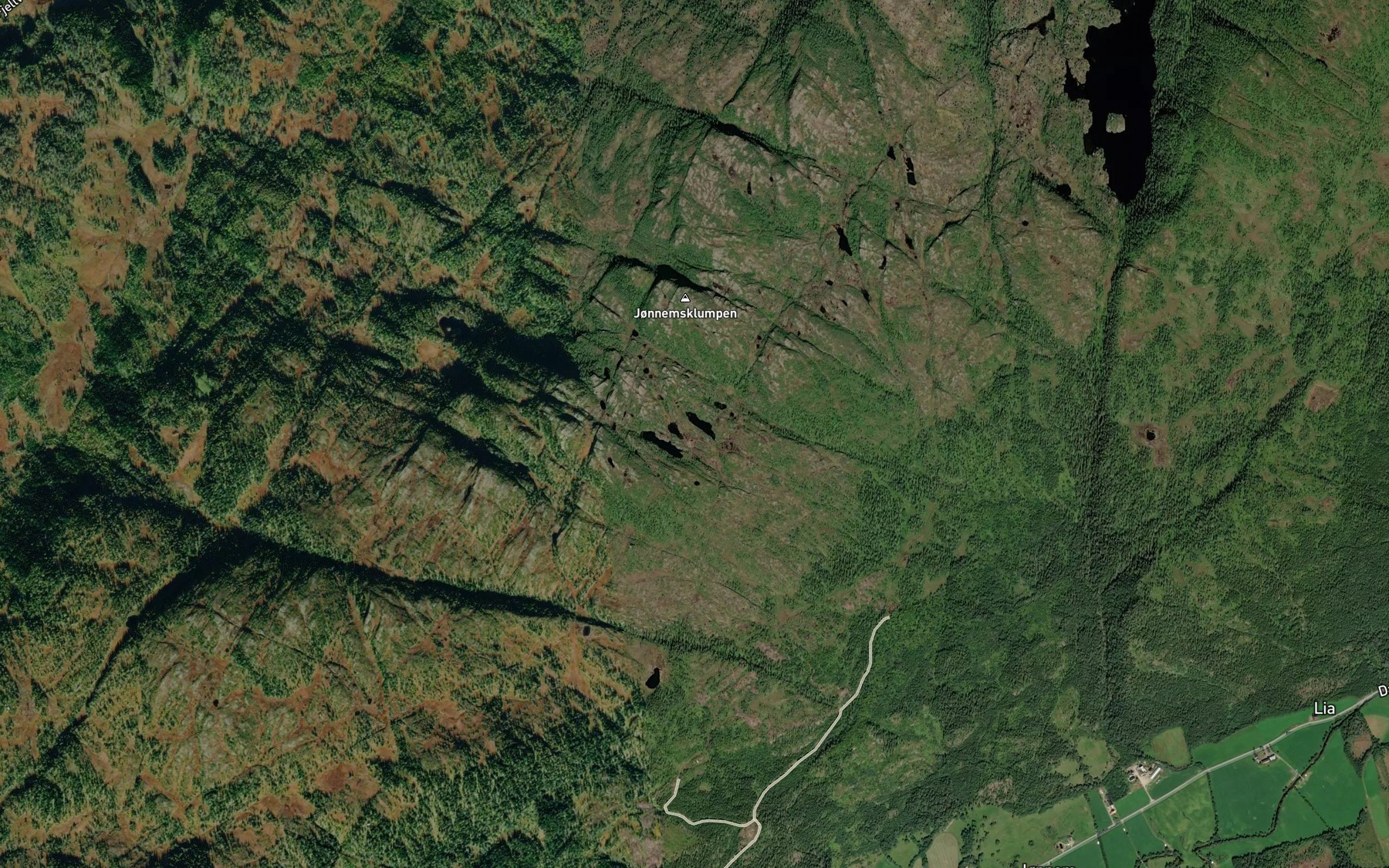 Satellite map of the Bergtjonnin
