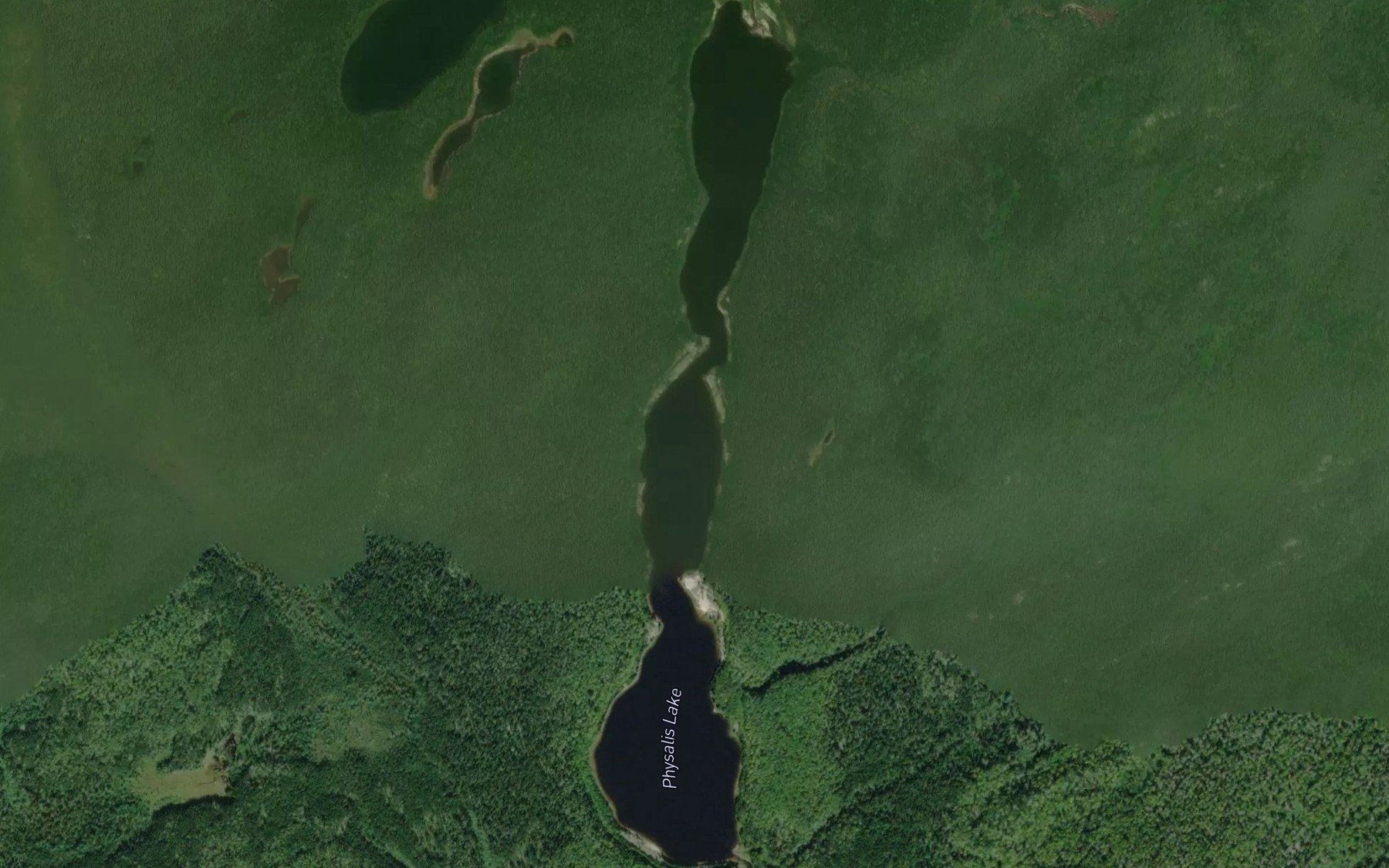 Satellite map of the Physalis Lake
