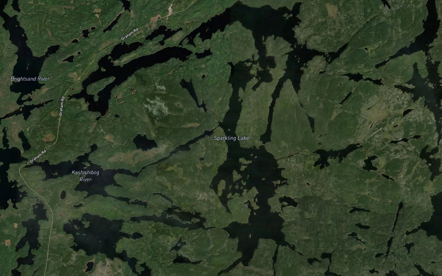 Satellite map of the Sparkling Lake