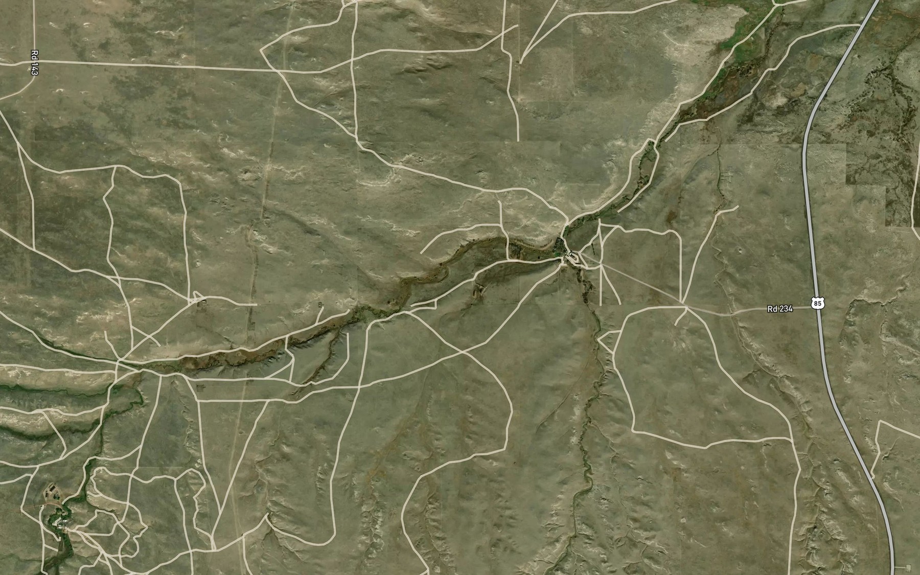 Satellite map of the Donahue Ditch