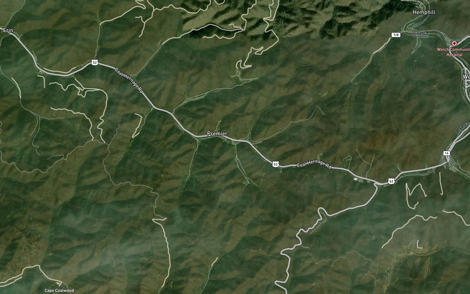 Satellite map of the Newson Branch