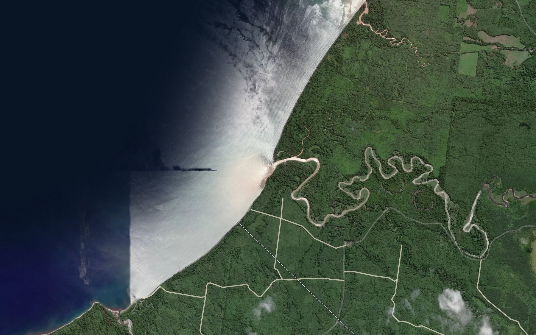 Satellite map of the Sai River