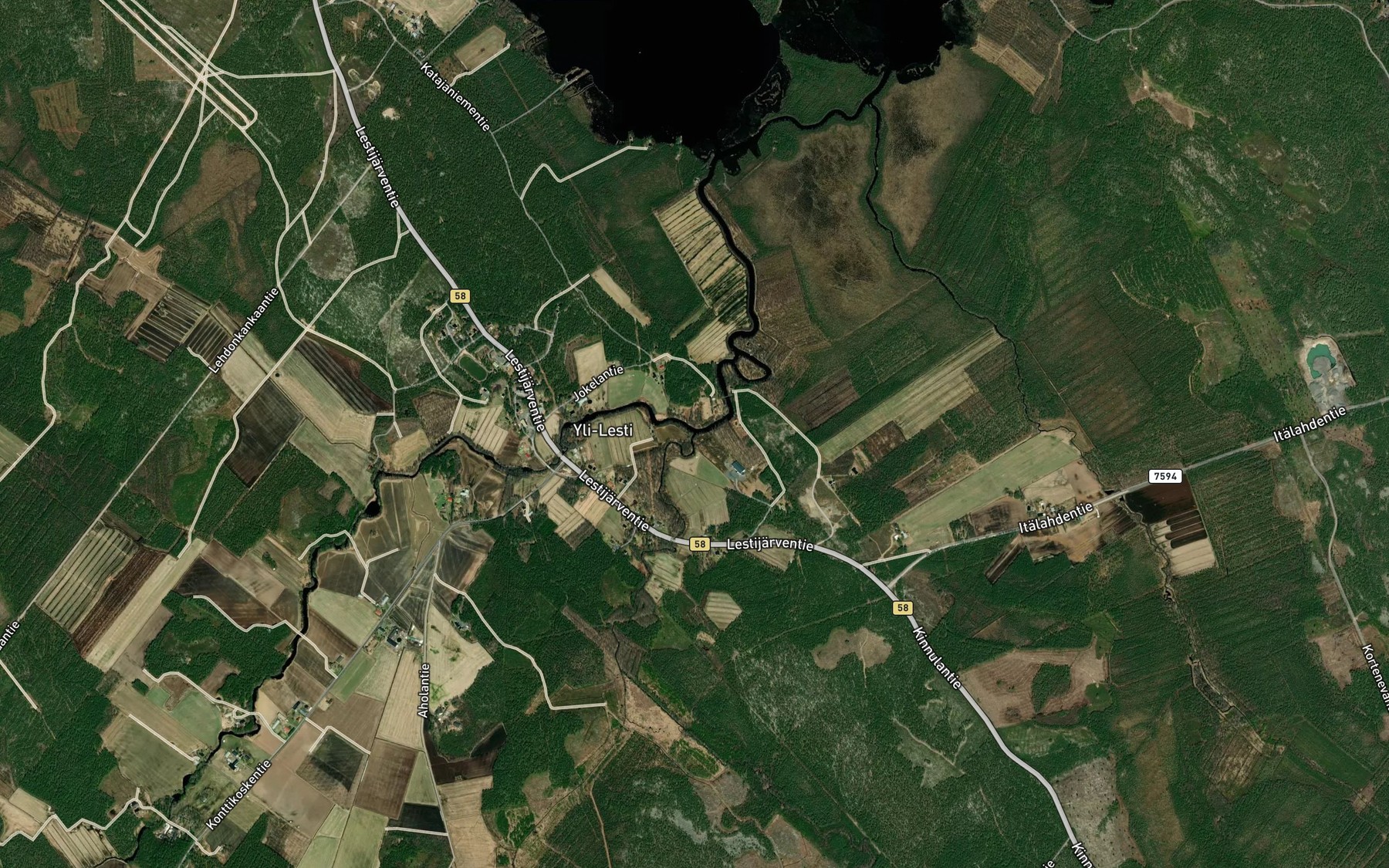 Satellite map of the Mustikkapuro