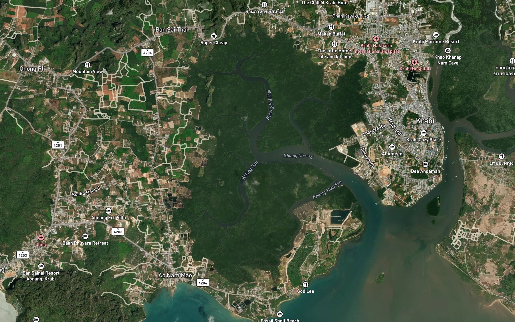 Satellite map of the Khlong Dan