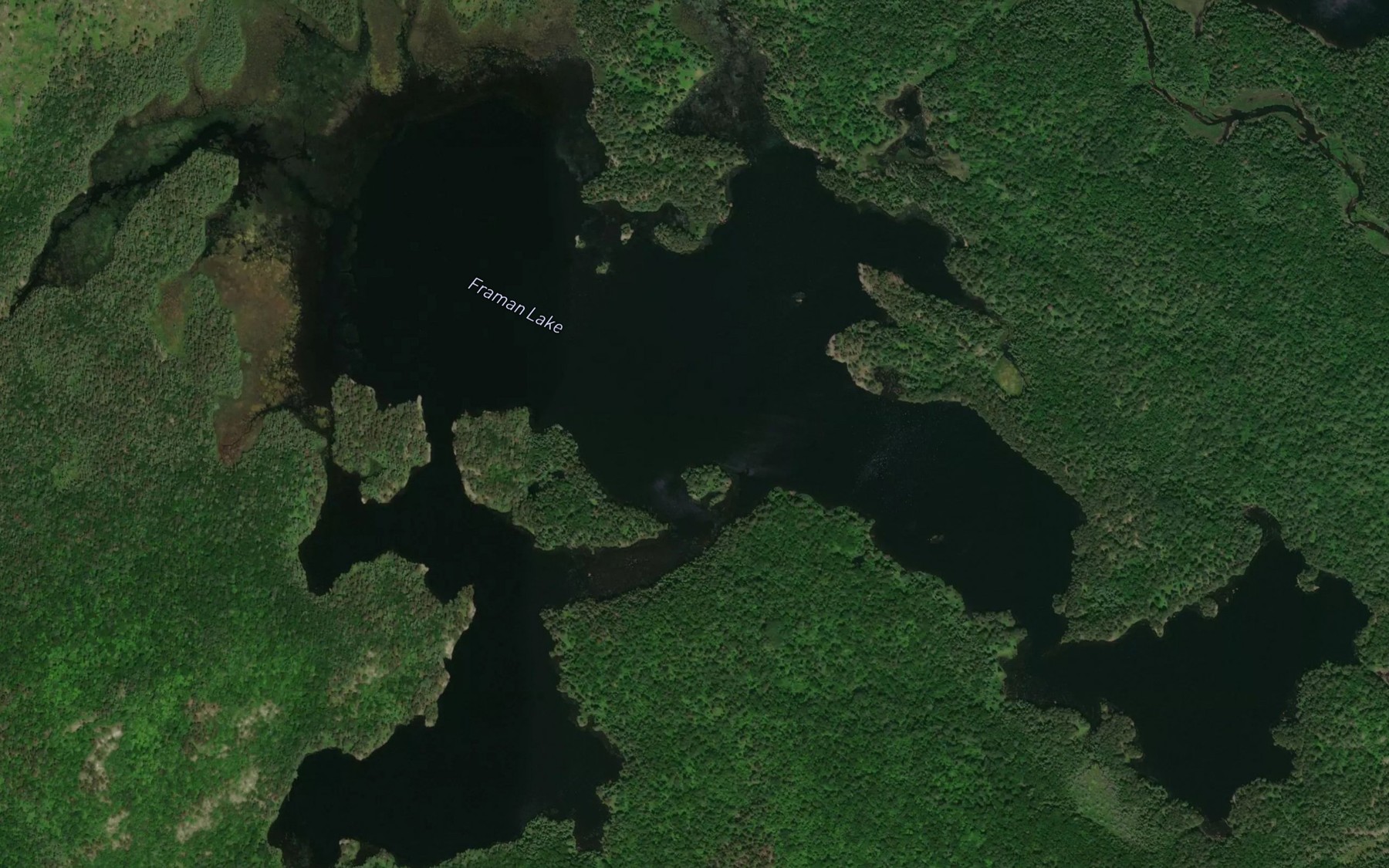 Satellite map of the Framan Lake