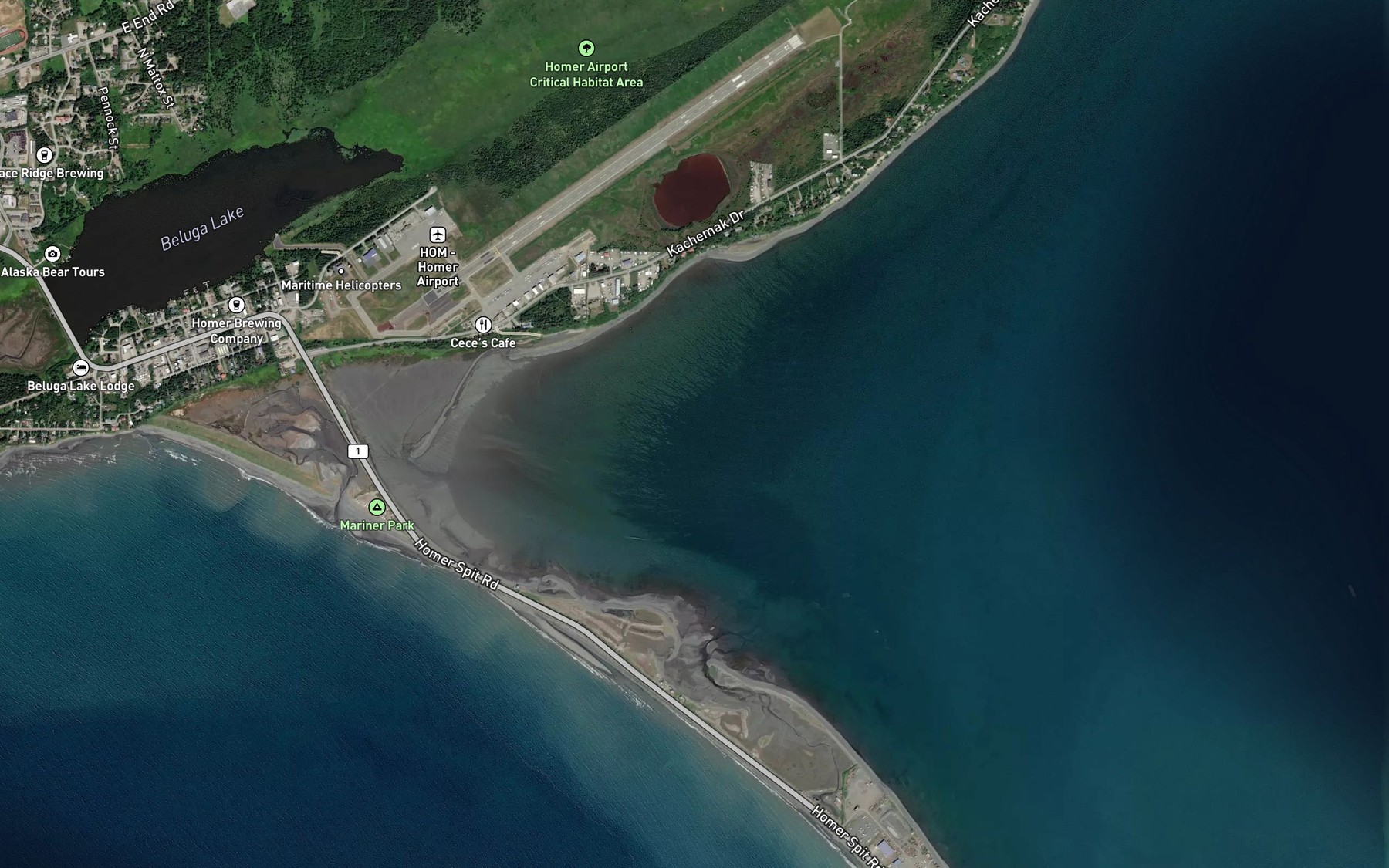 Satellite map of the Coal Bay