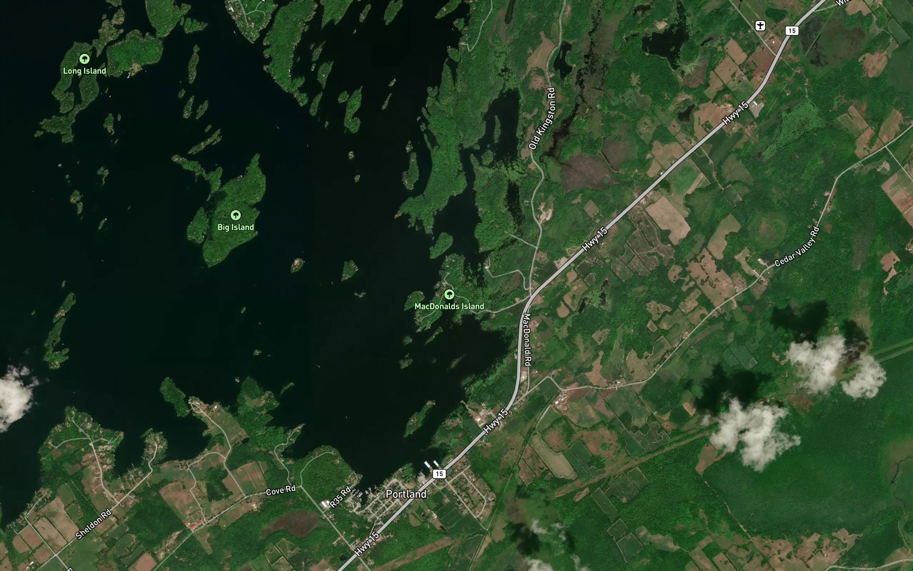 Satellite map of the MacDonalds Bay