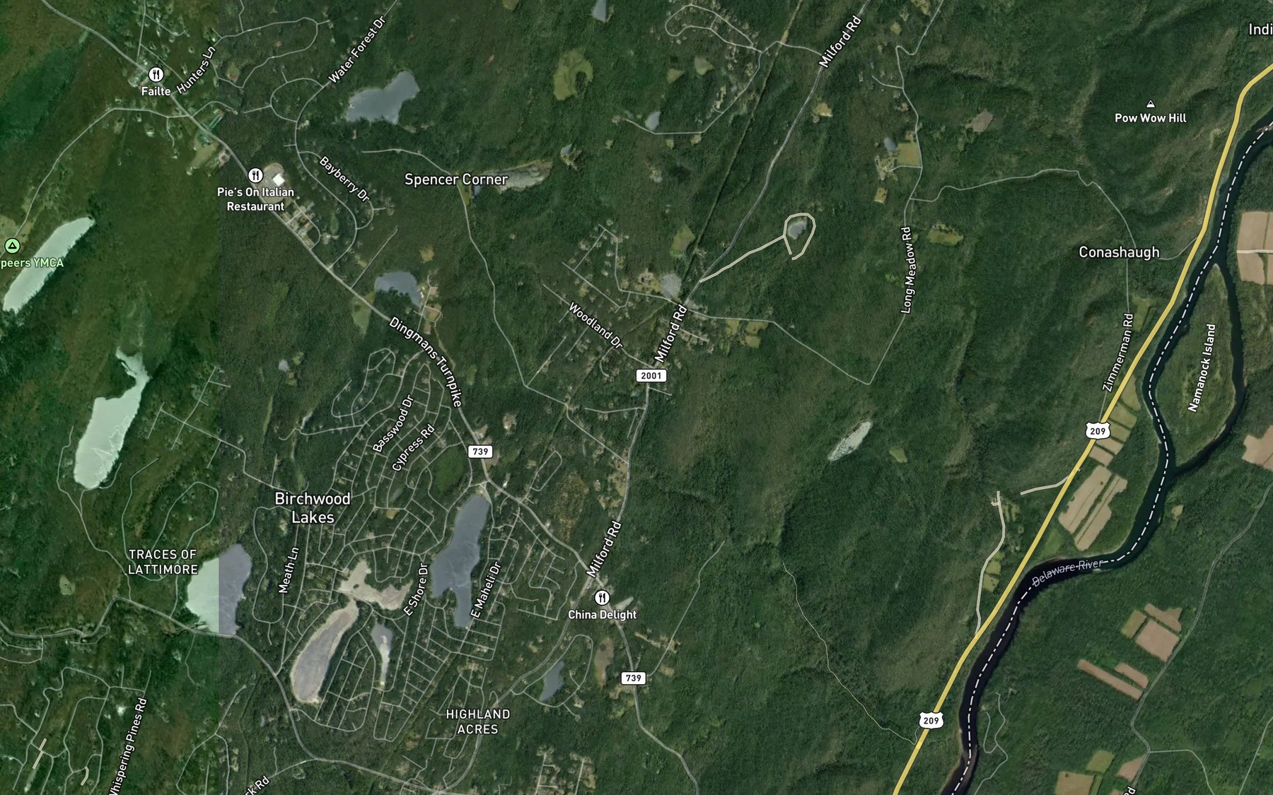 Satellite map of the Long Meadow Brook