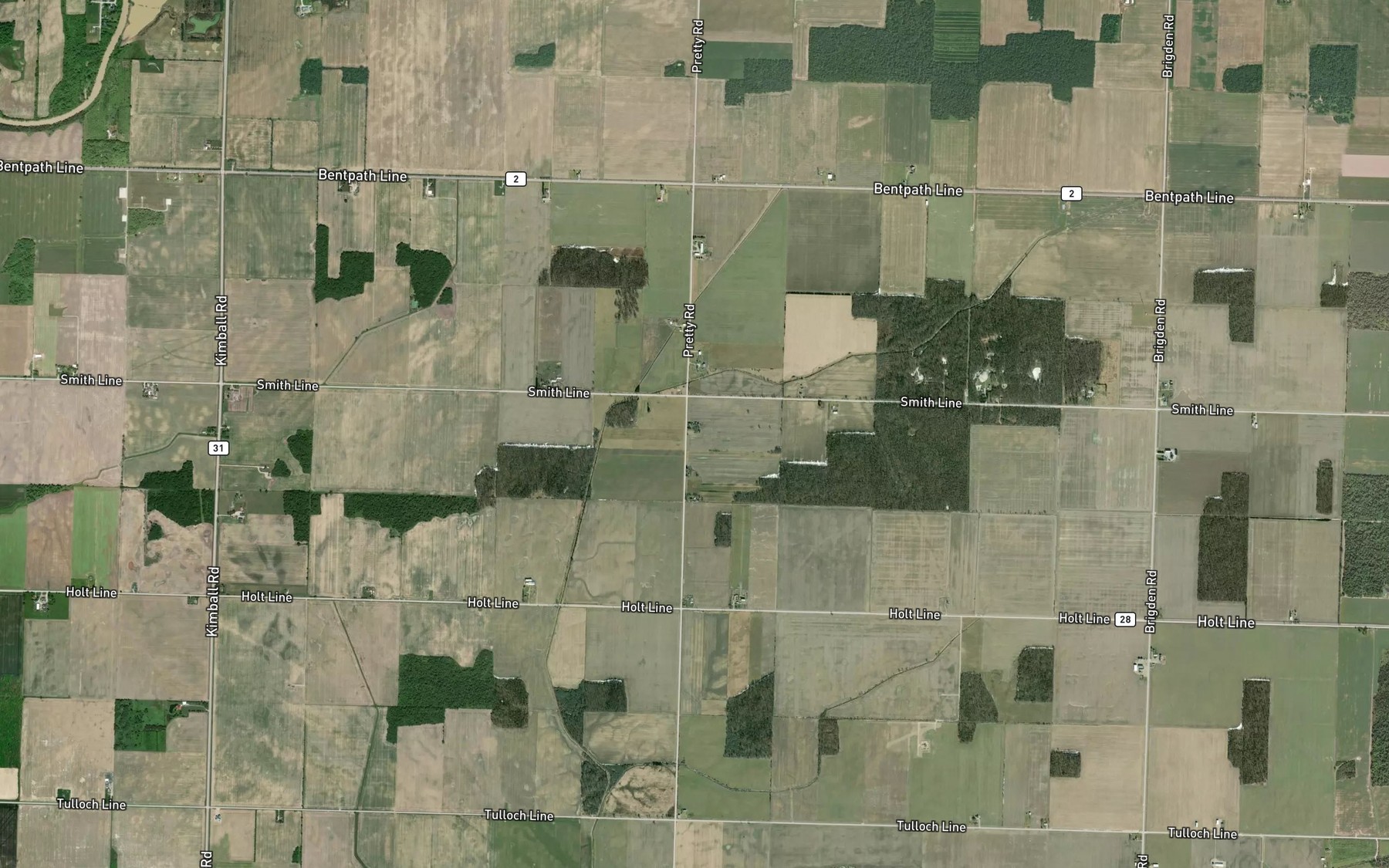 Satellite map of the Dawson Drain