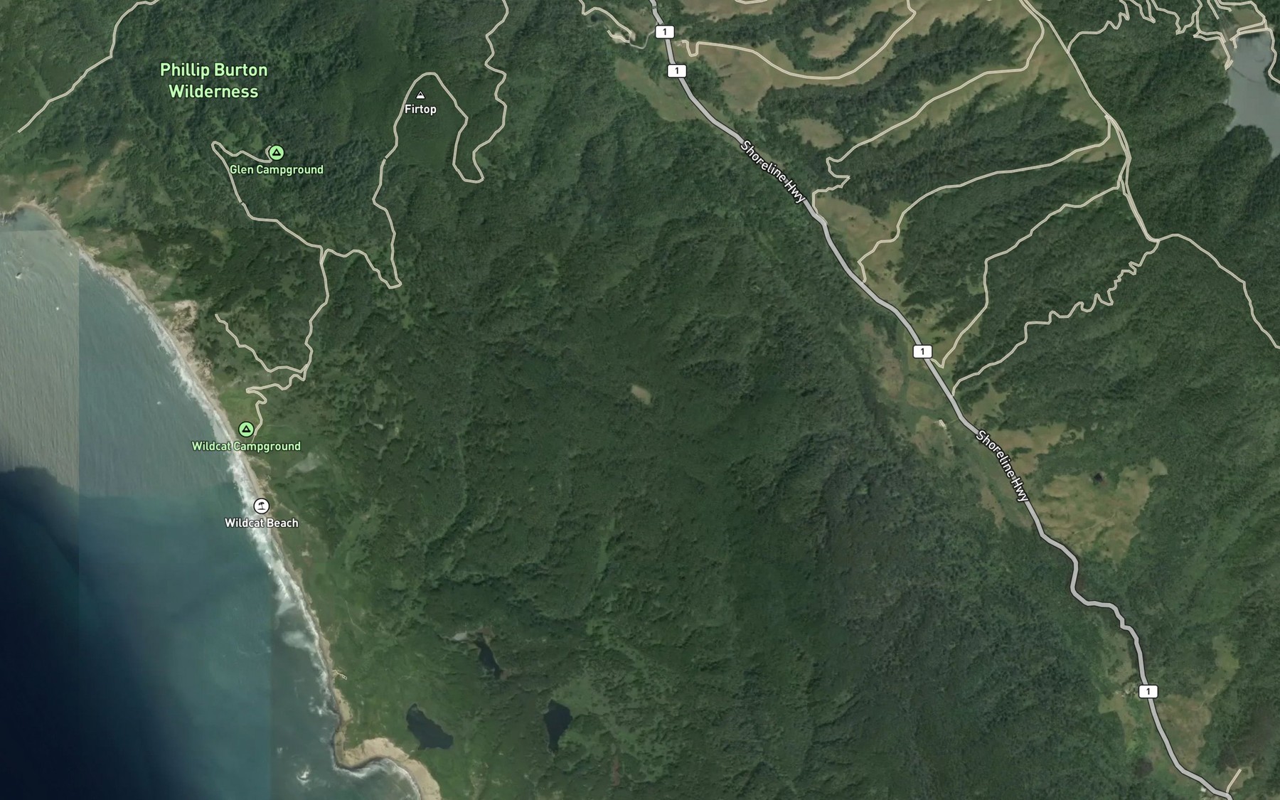 Satellite map of the Mud Lake