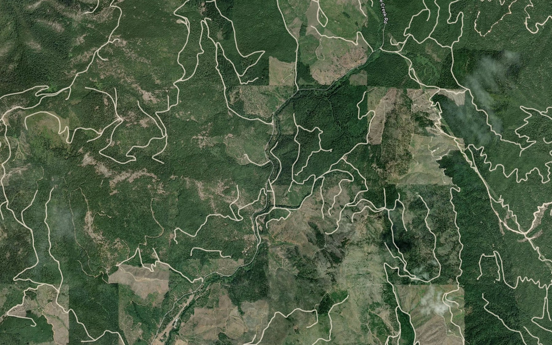 Satellite map of the Little Boulder Creek