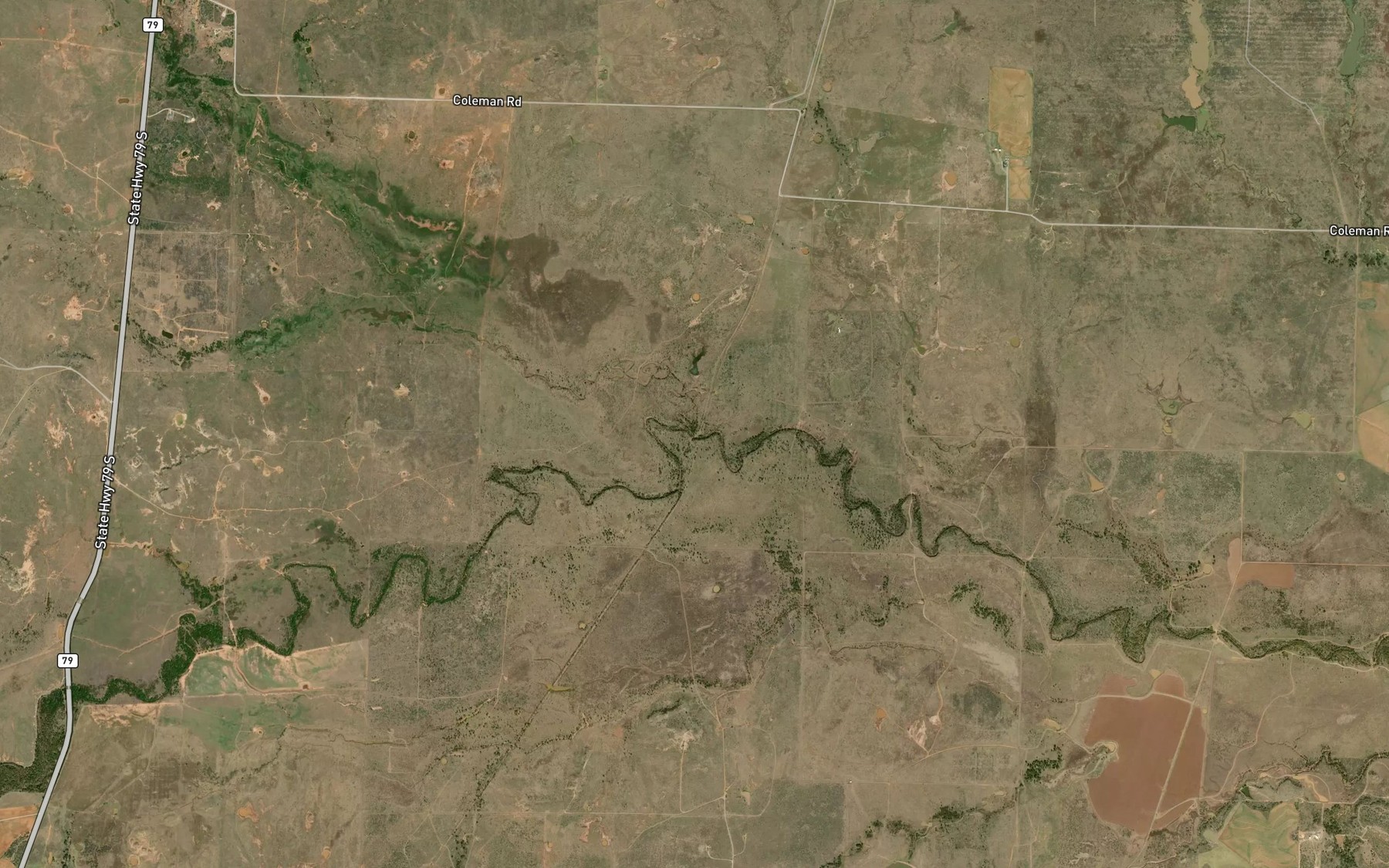 Satellite map of the Bluff Creek