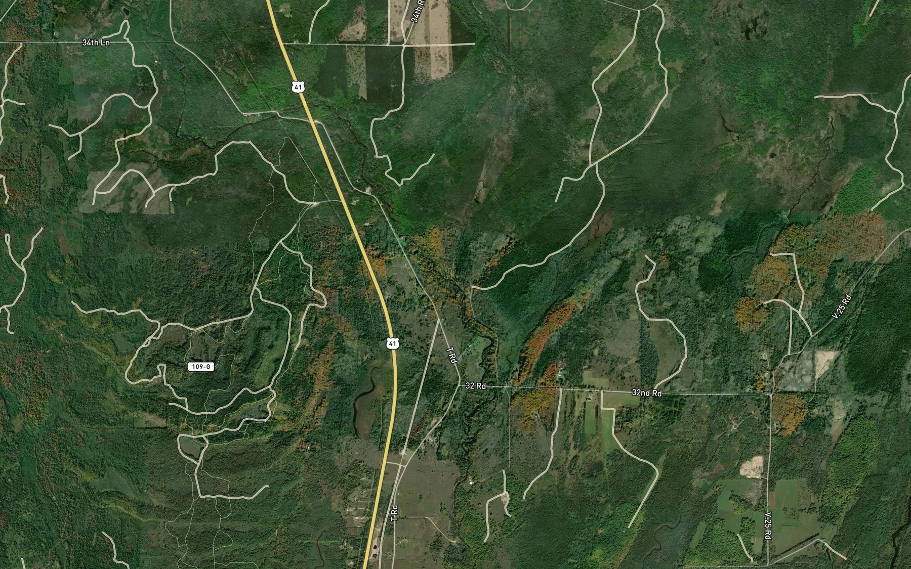 Satellite map of the Baker Creek