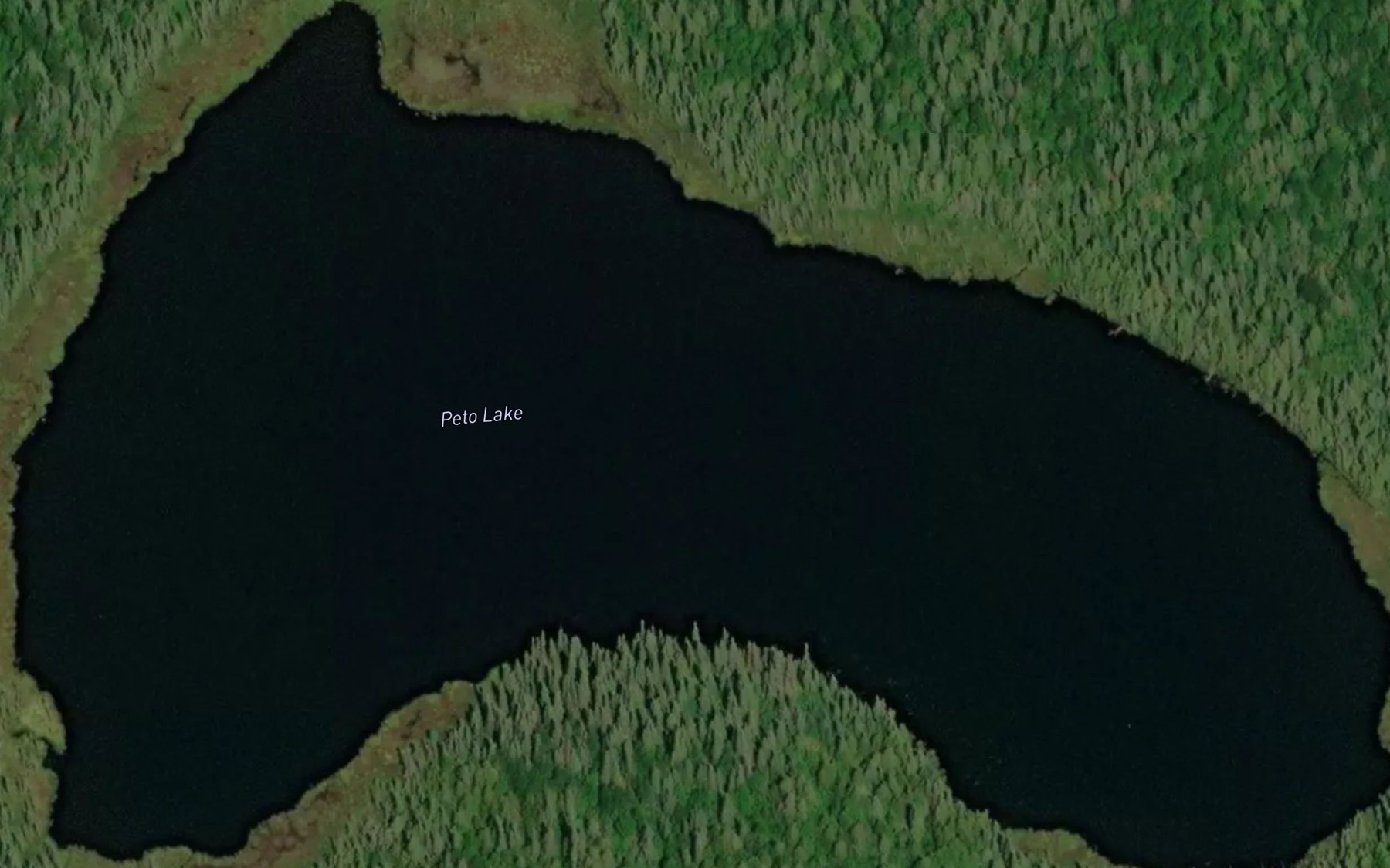 Satellite map of the Peto Lake