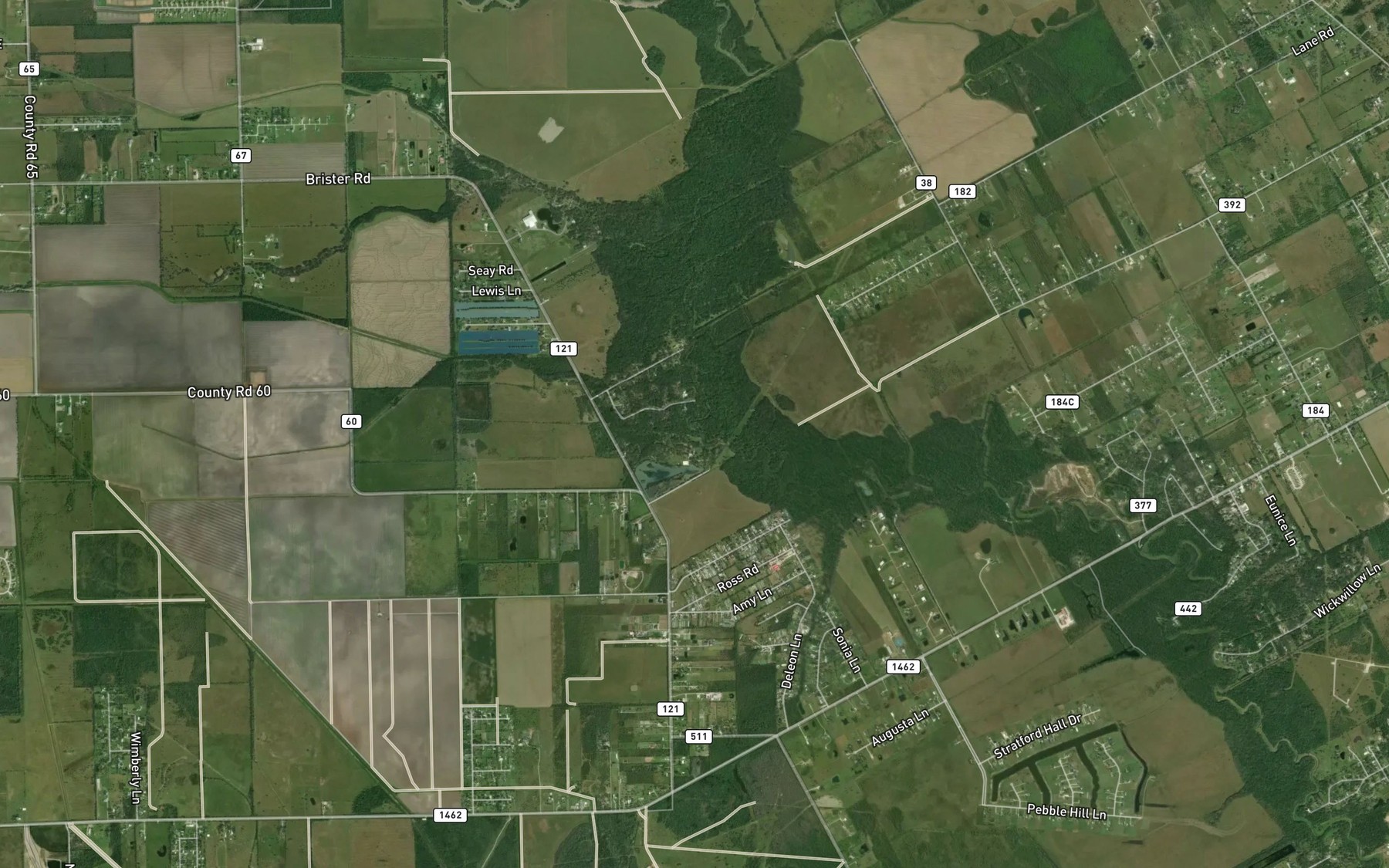 Satellite map of the Hayes Creek