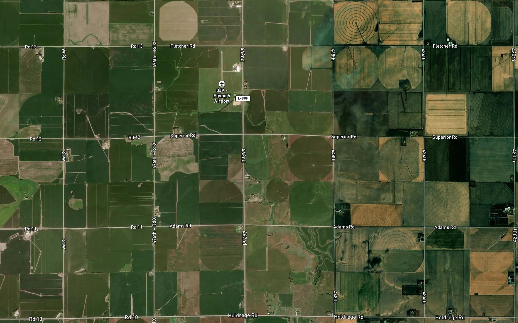 Satellite map of the Miller Reservoir