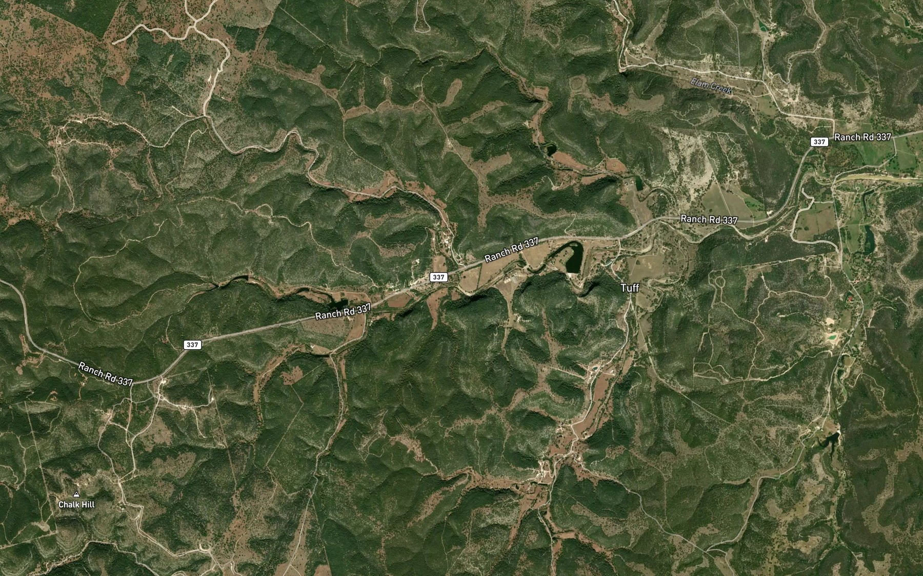 Satellite map of the Clark Creek