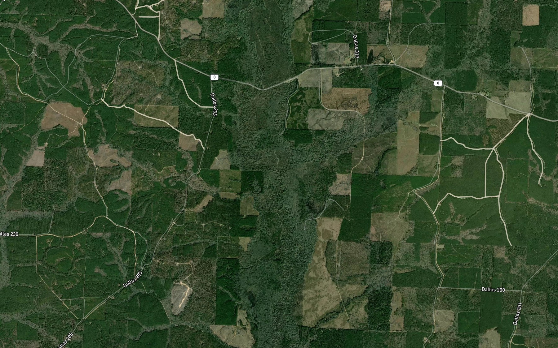 Satellite map of the Hall Creek