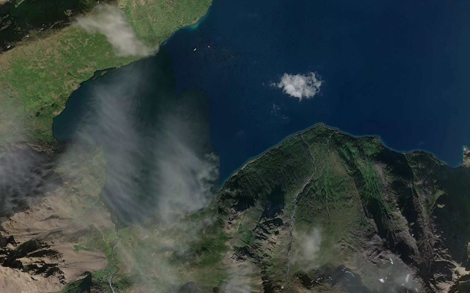 Satellite map of the Kjosen