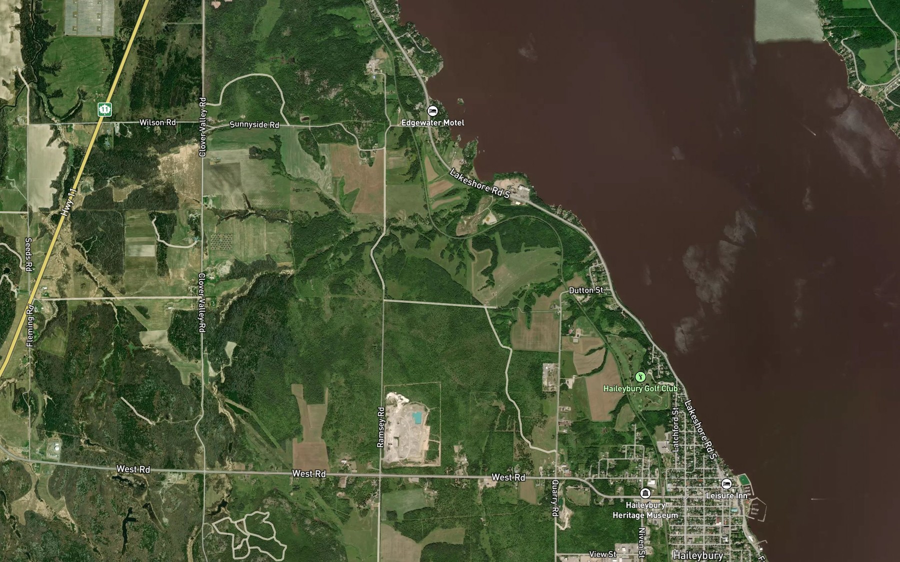 Satellite map of the Dickson Creek