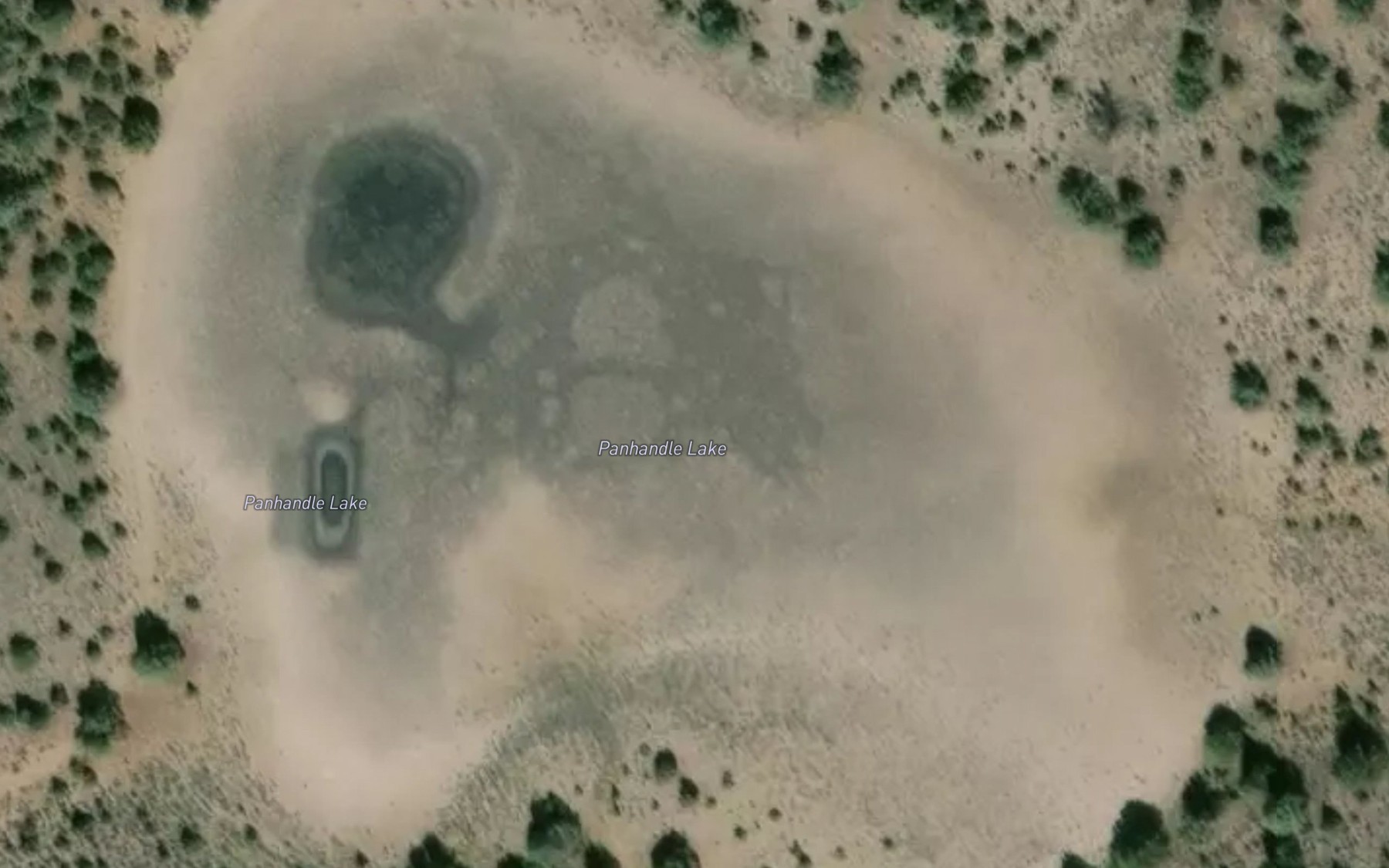 Satellite map of the Panhandle Lake