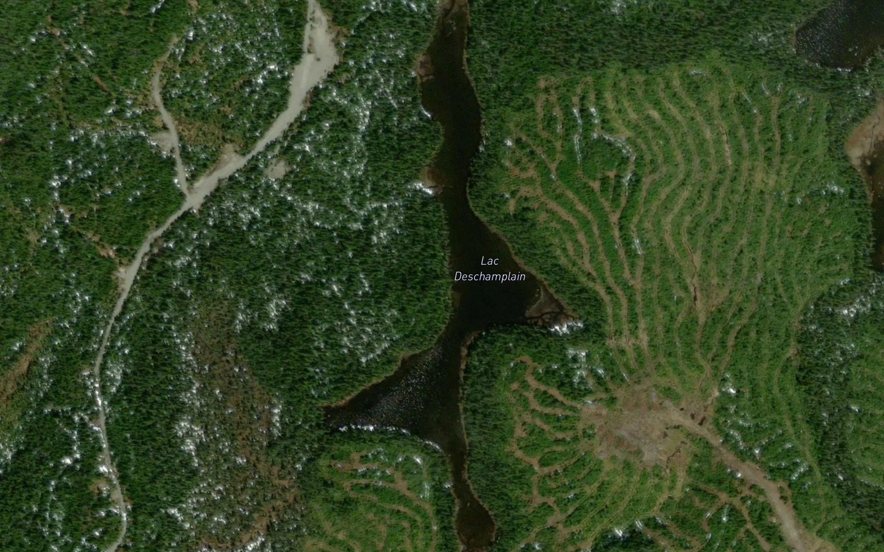 Satellite map of the Lac Deschamplain