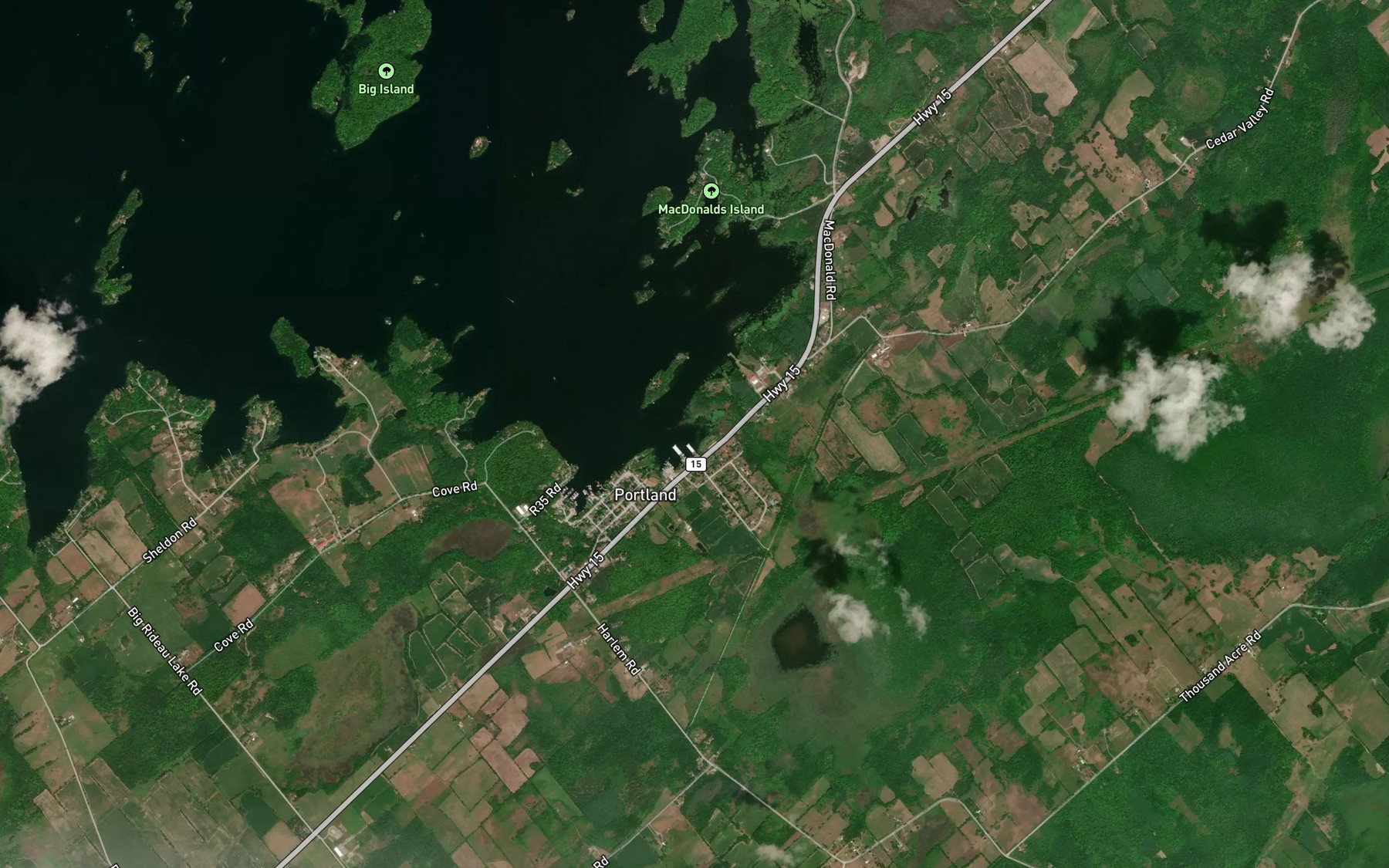Satellite map of the Mill Bay