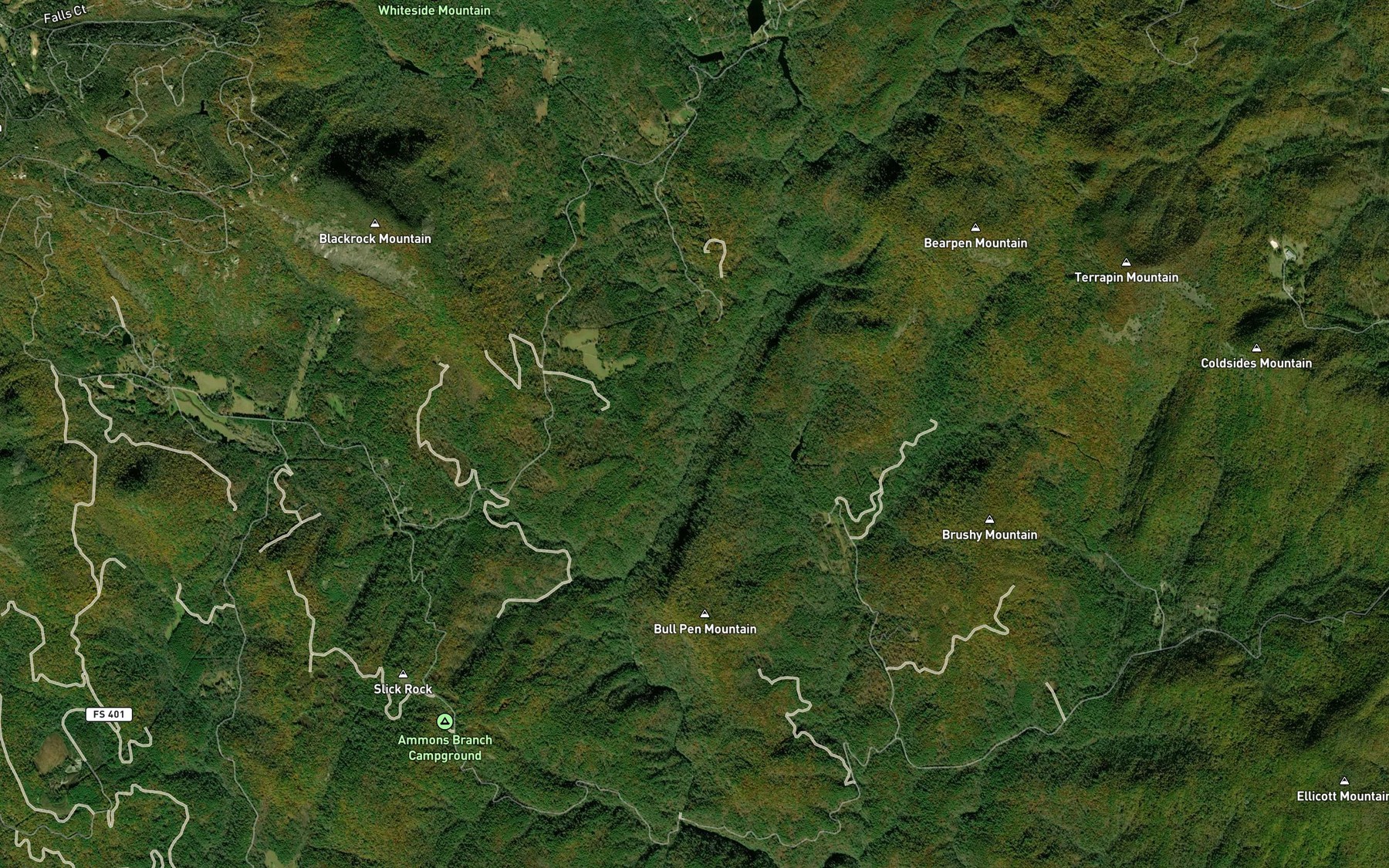 Satellite map of the Norton Mill Creek