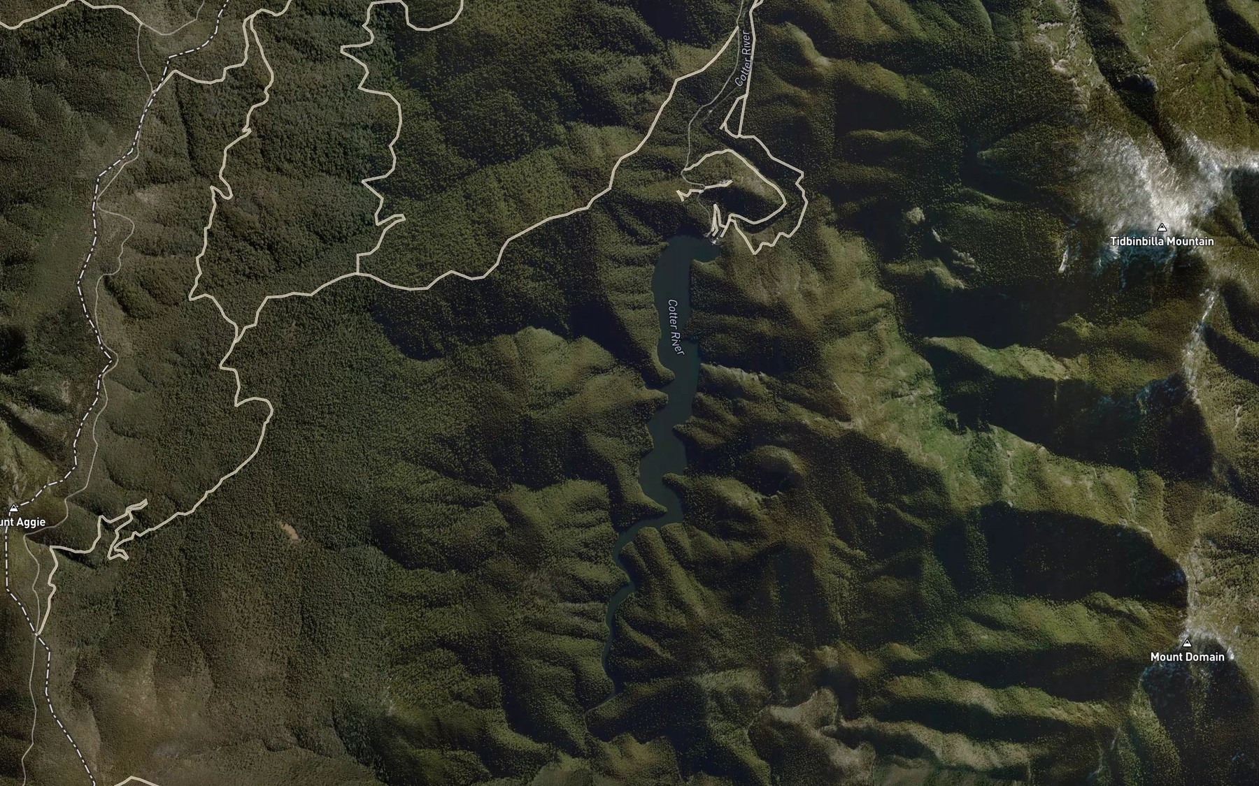 Satellite map of the Franklin Creek