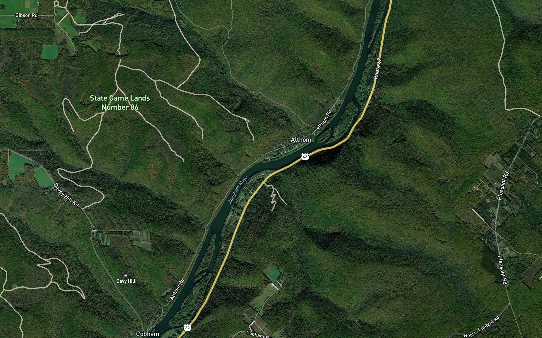 Satellite map of the Slater Run