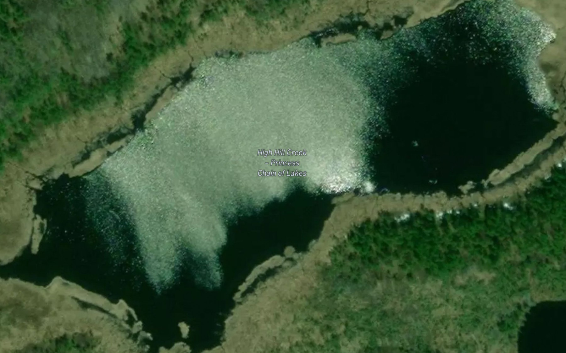 Satellite map of the Princess Chain of Lakes