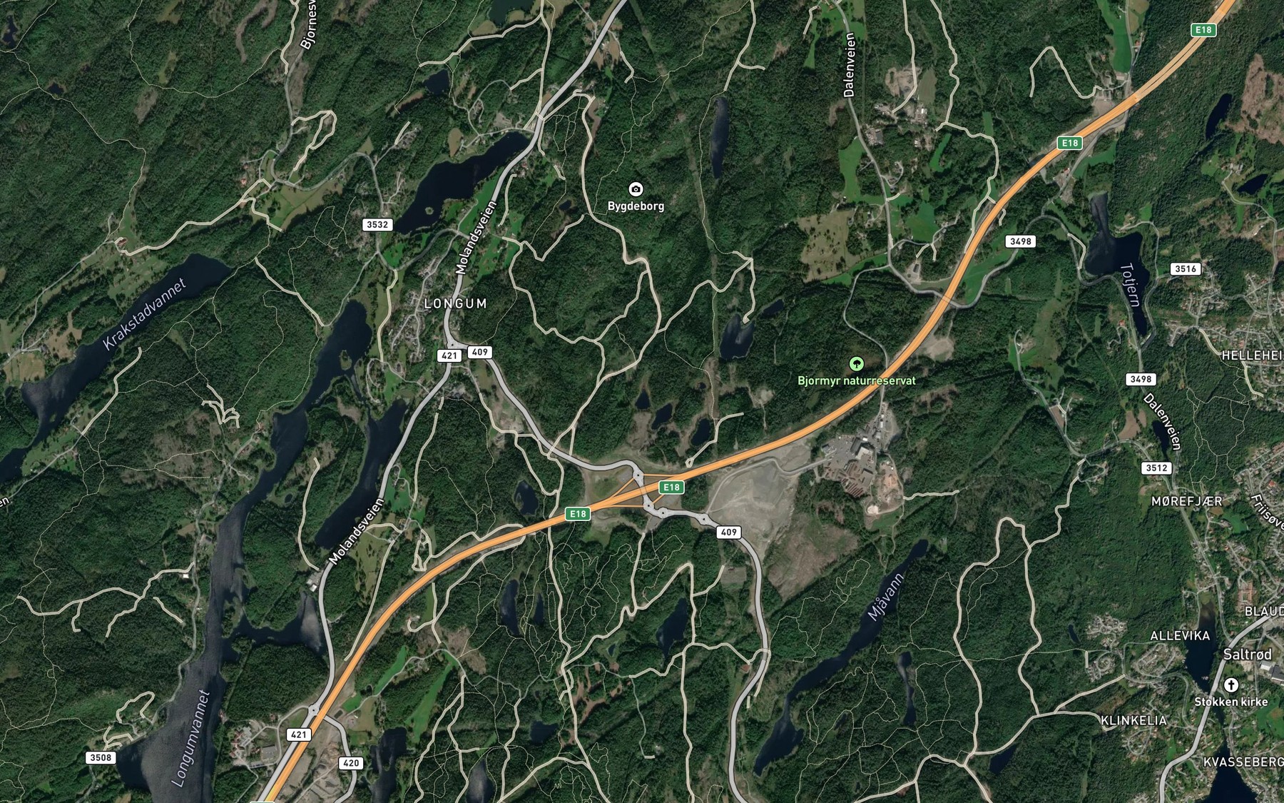 Satellite map of the Snomyrtjonn