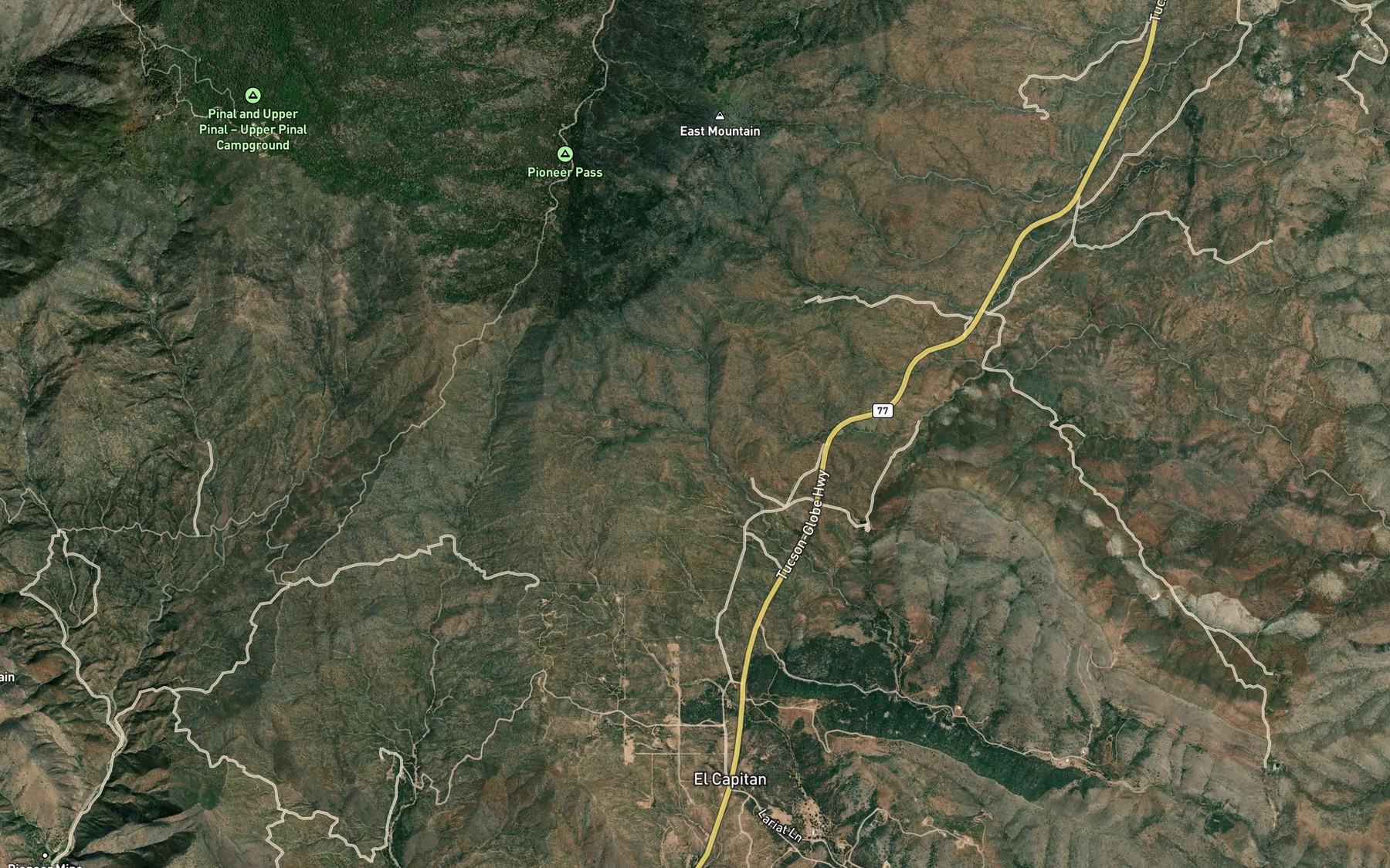 Satellite map of the Greer Spring