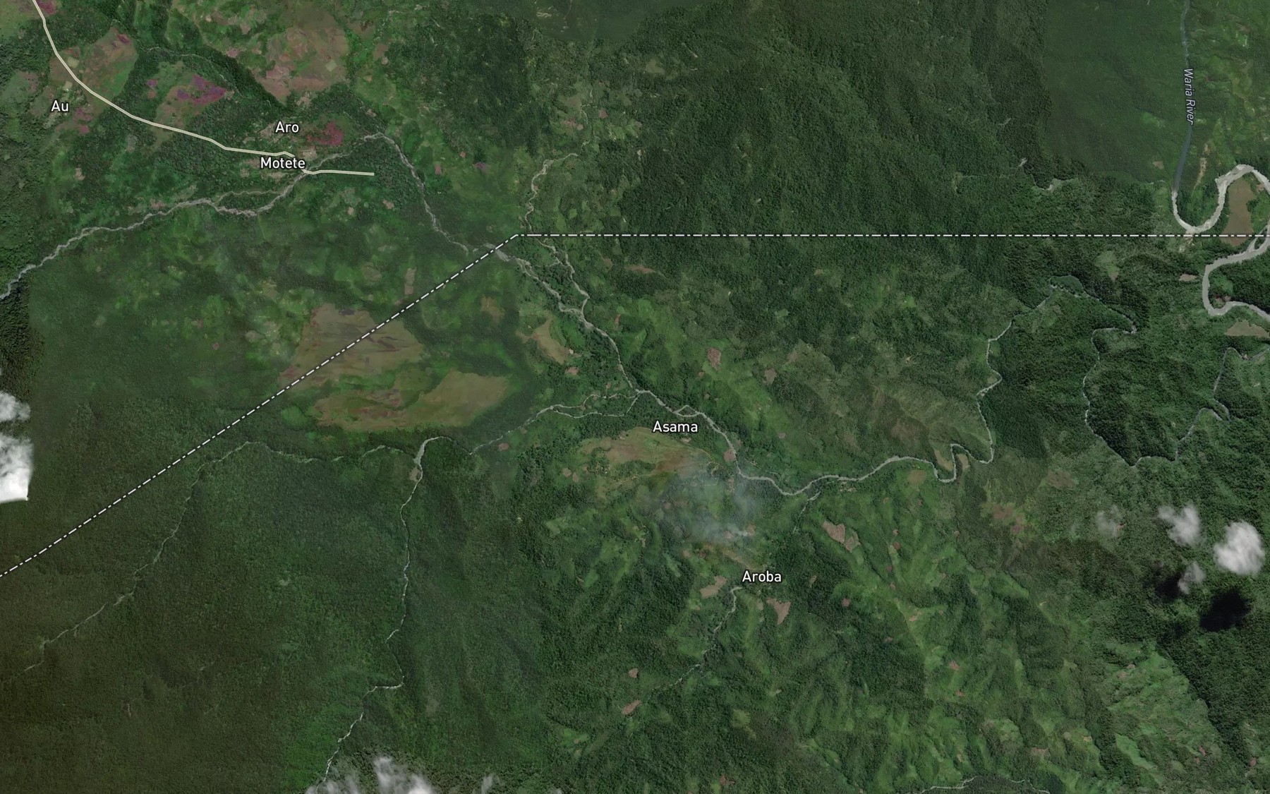 Satellite map of the Wasala River