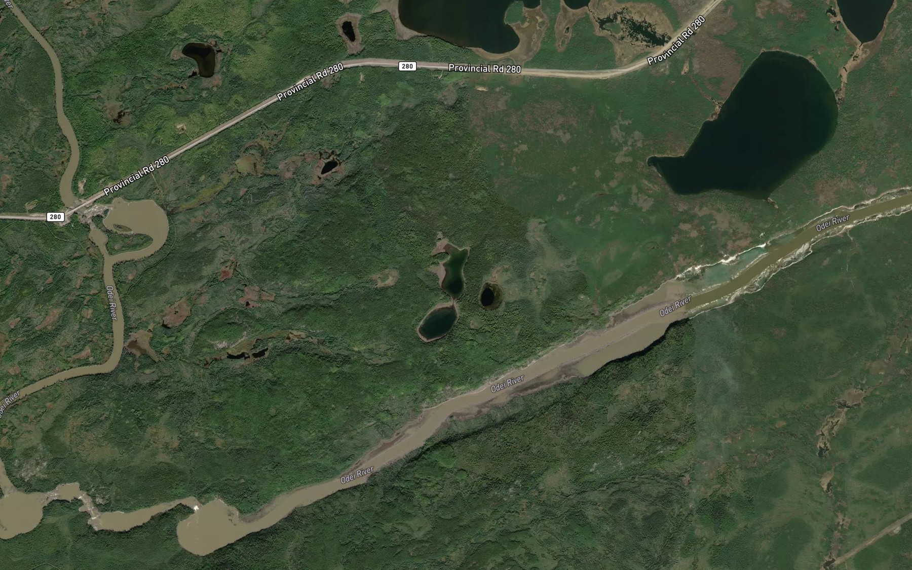 Satellite map of the Two Hill Lake