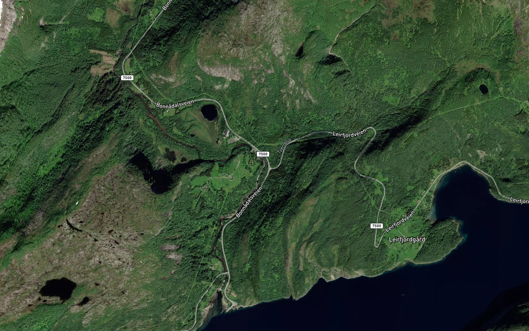 Satellite map of the Storfossen