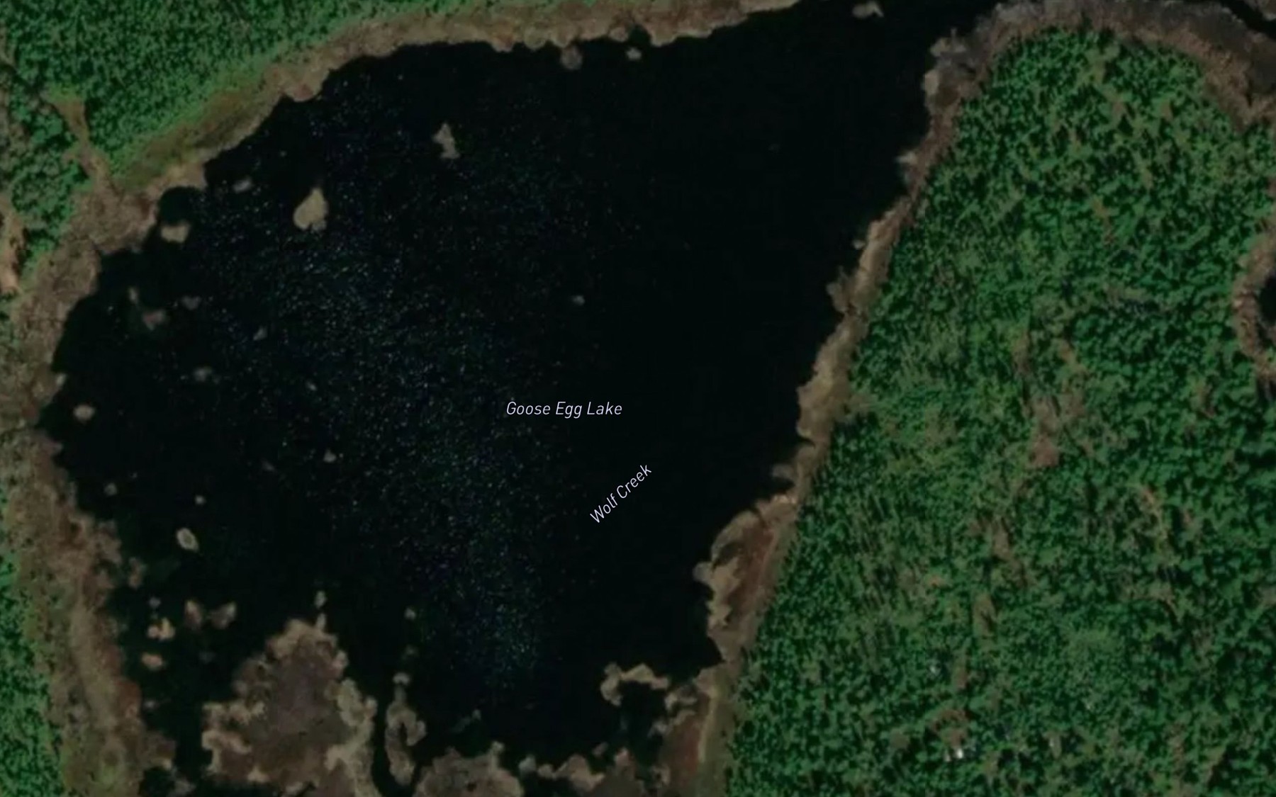 Satellite map of the Goose Egg Lake