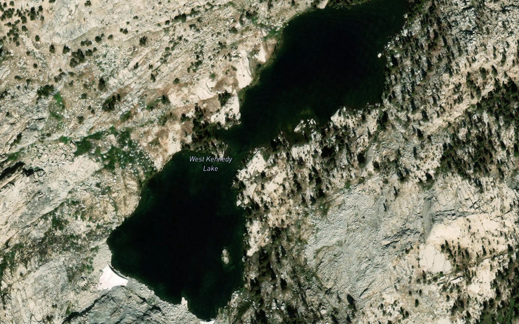 Satellite map of the West Kennedy Lake