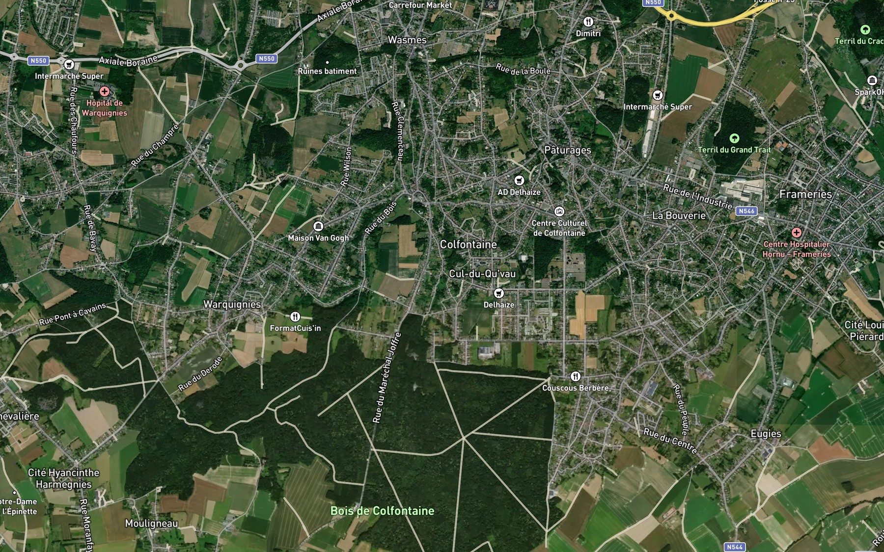 Satellite map of the Colfontaine