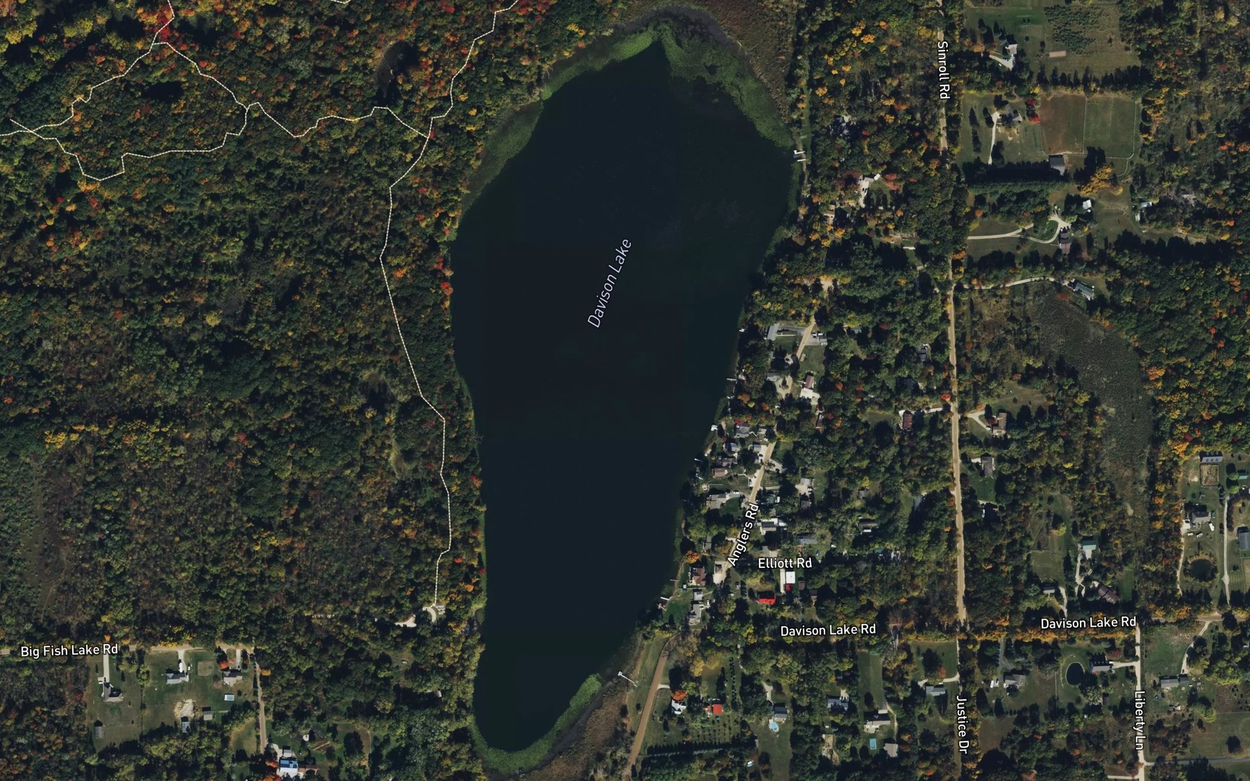 Satellite map of the Davison Lake