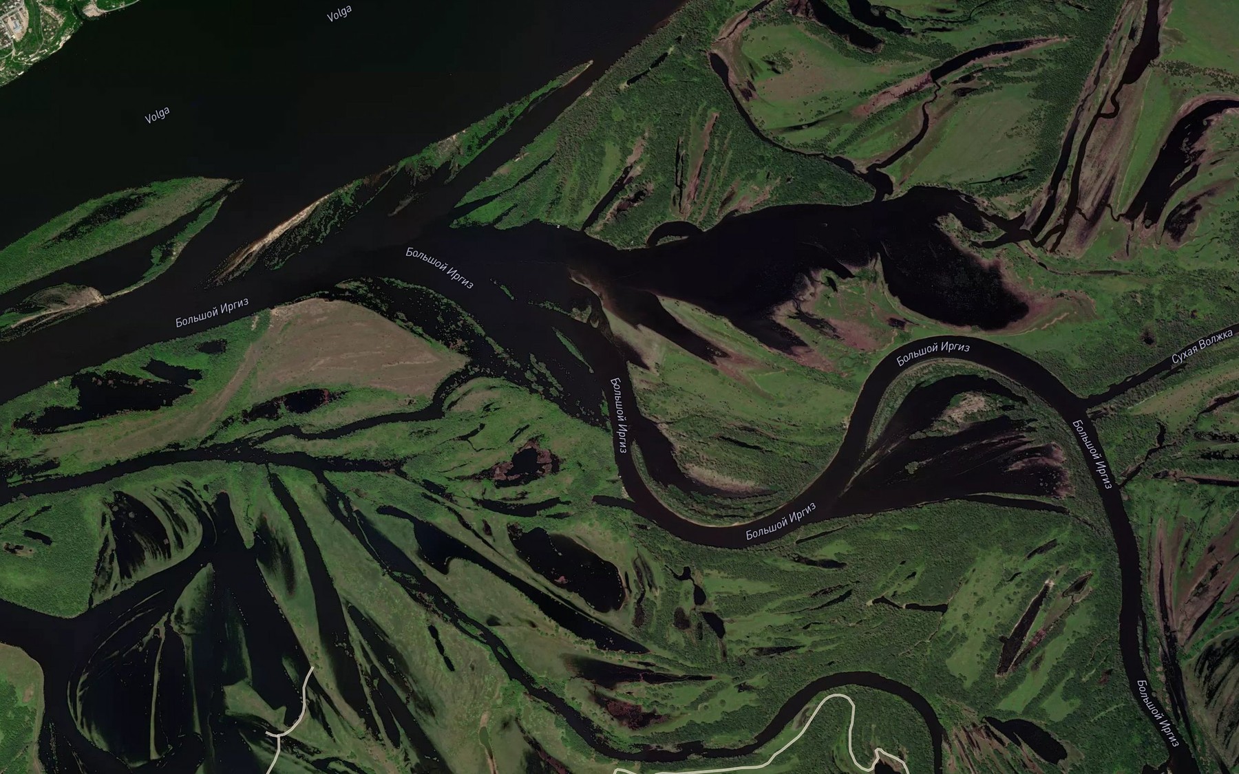 Satellite map of the Bol'shoy Irgiz