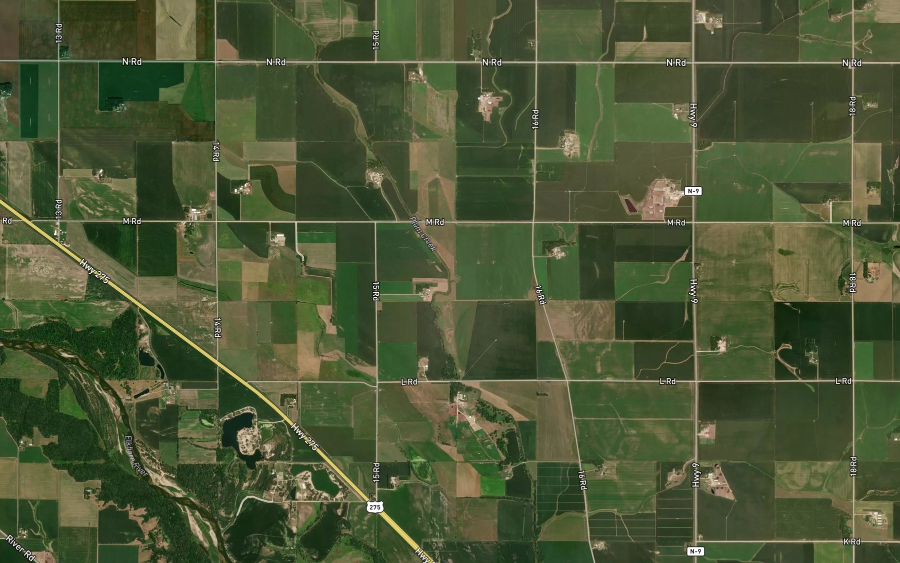 Satellite map of the Felix Creek
