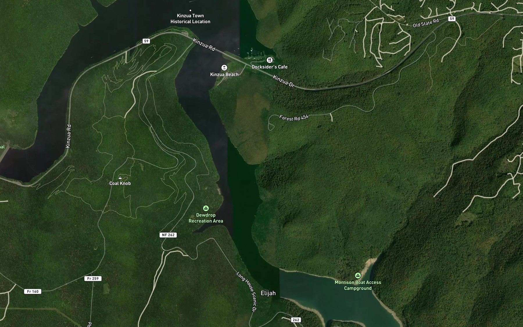 Satellite map of the Campbell Run