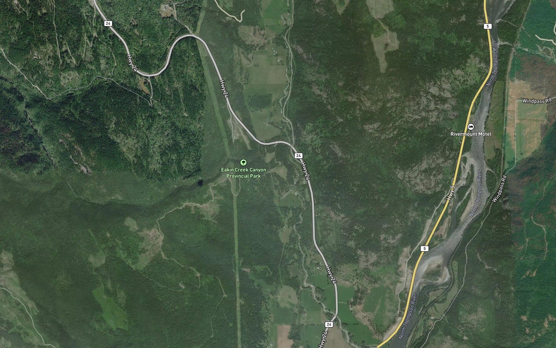 Satellite map of the Eakin Creek