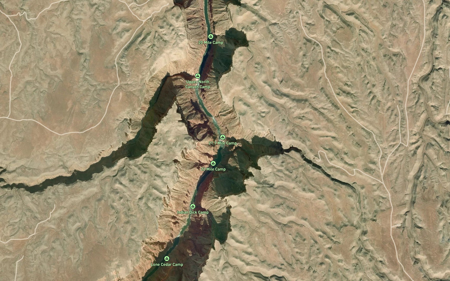 Satellite map of the Roundy Creek