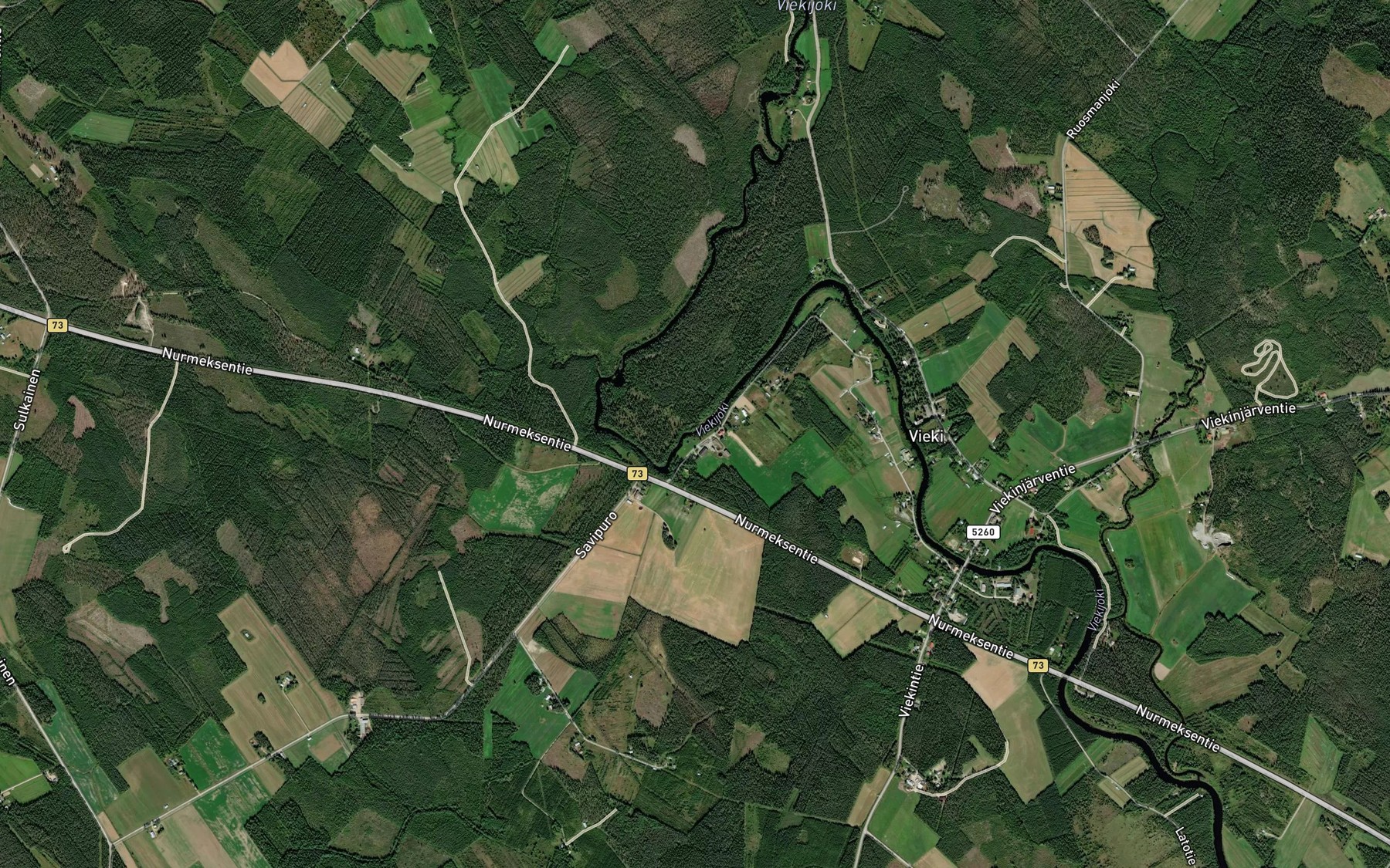 Satellite map of the Martinkoski