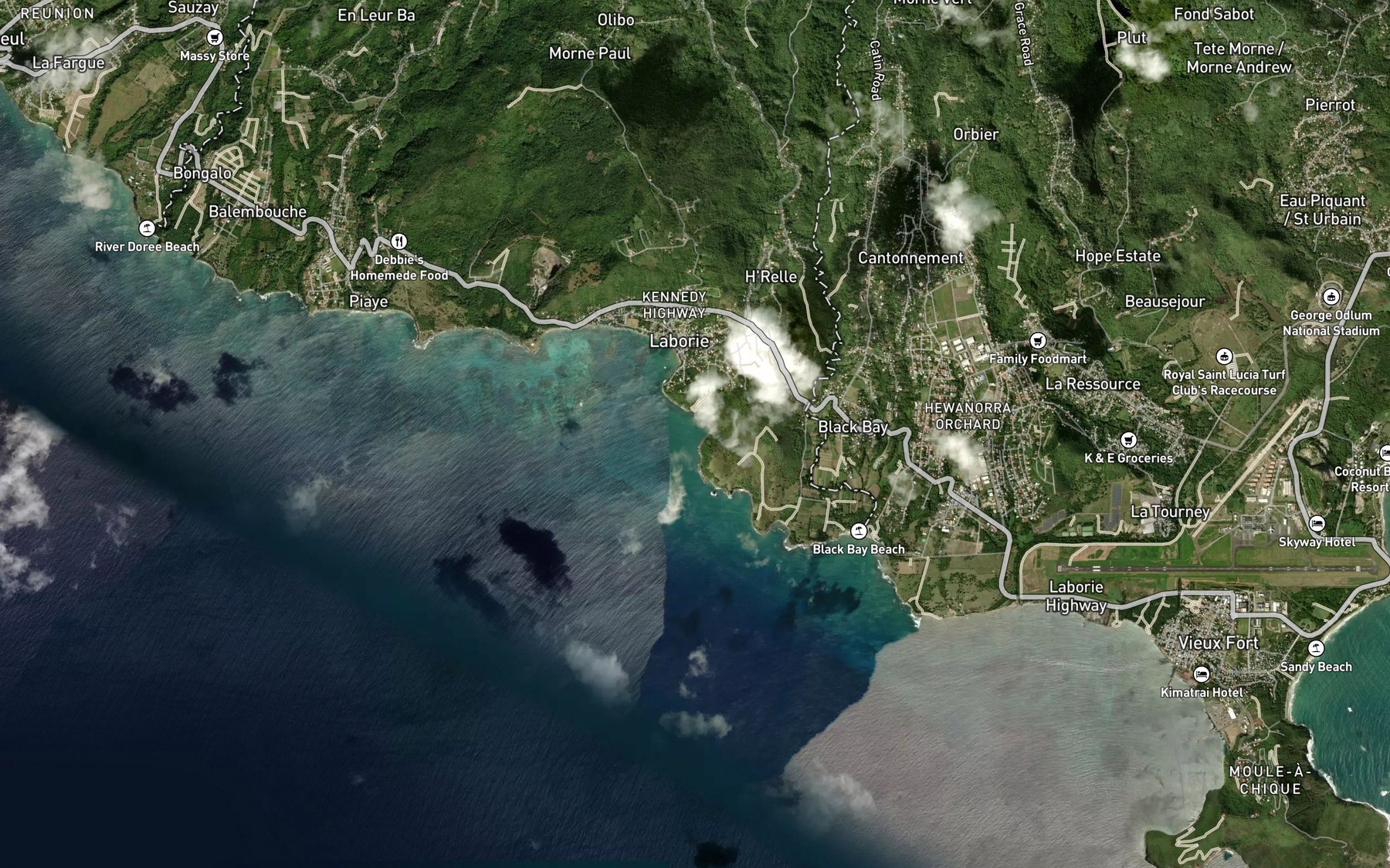 Satellite map of the Petit Trou